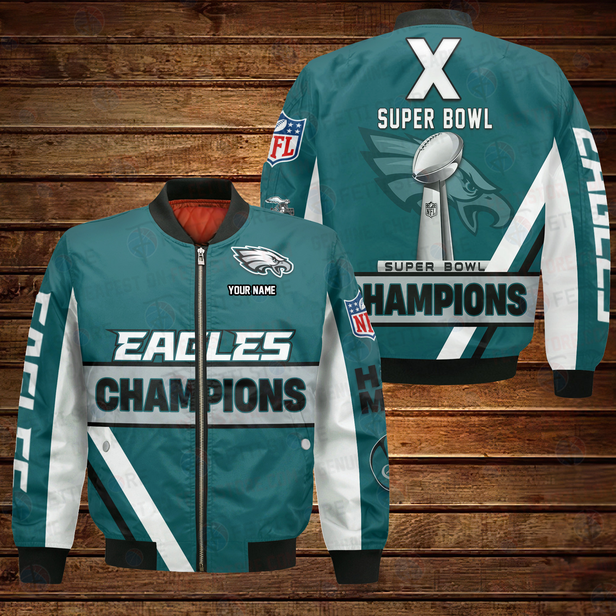 Philadelphia Eagles X Super Bowl Champions Design Bomber Jacket
