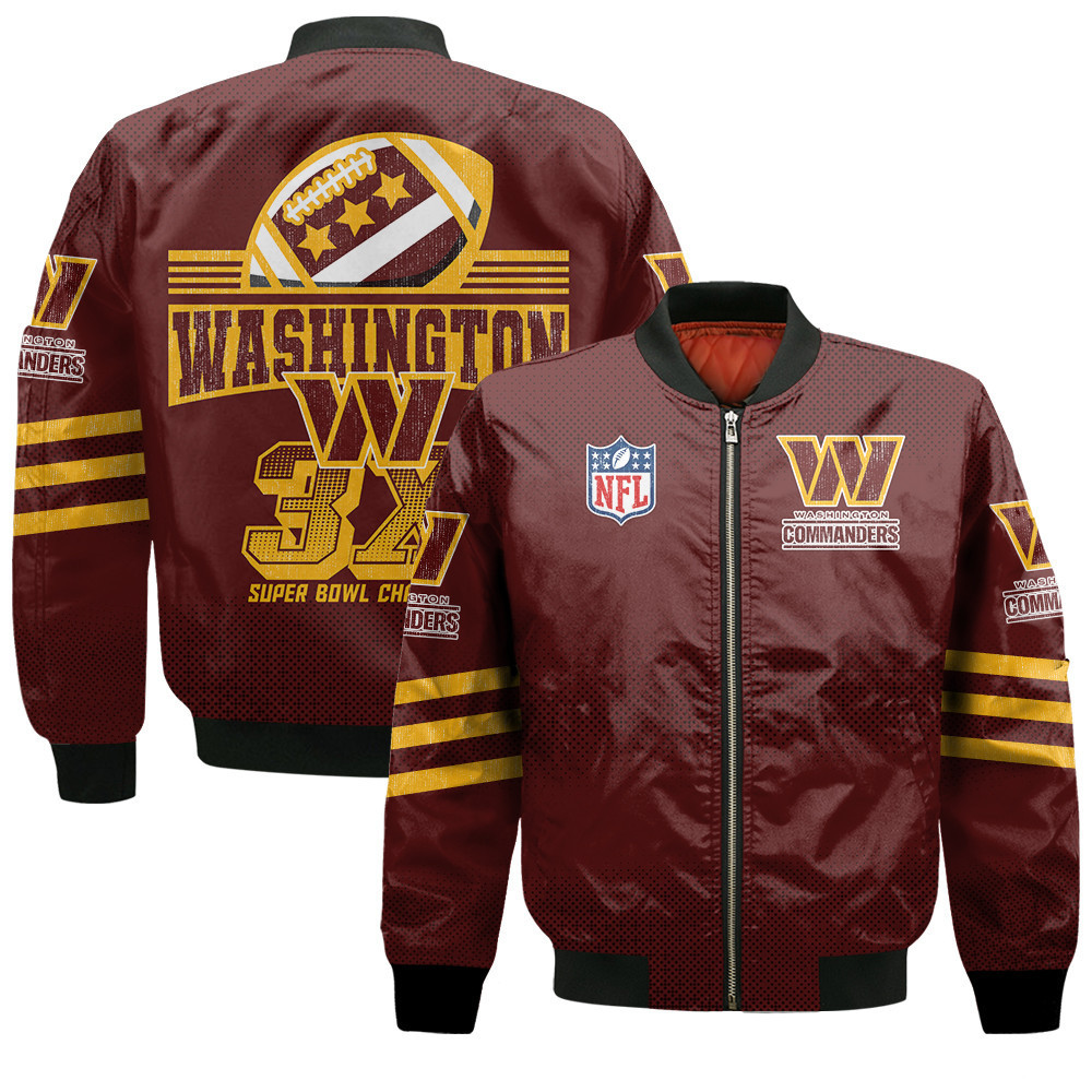 Washington Commanders Football Team Proud Of Every Championship Win Bomber Jacket