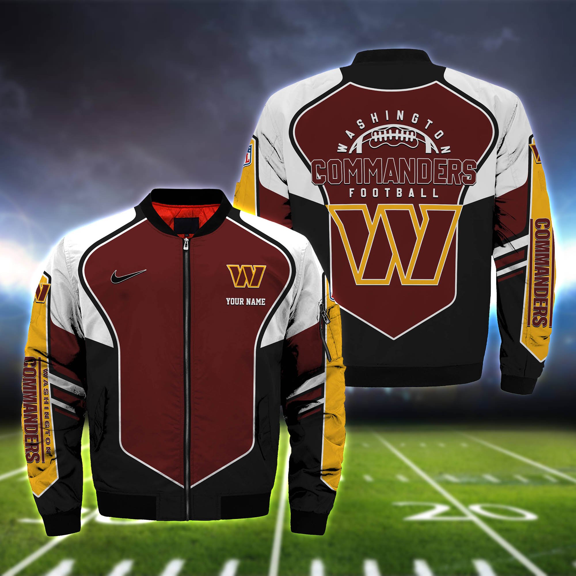 Washington Commanders Bomber Jacket Full Zip Jacket For Nfl Fans Sport