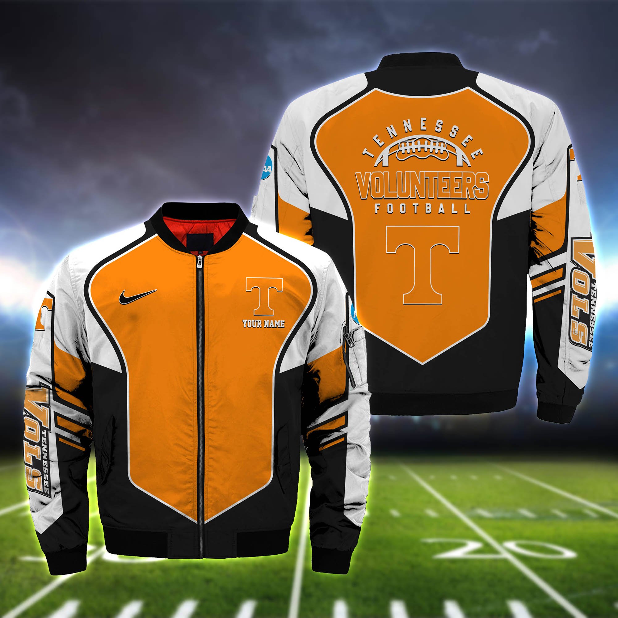 Tennessee Volunteers Bomber Jacket Full Zip Jacket For Ncaa Fans