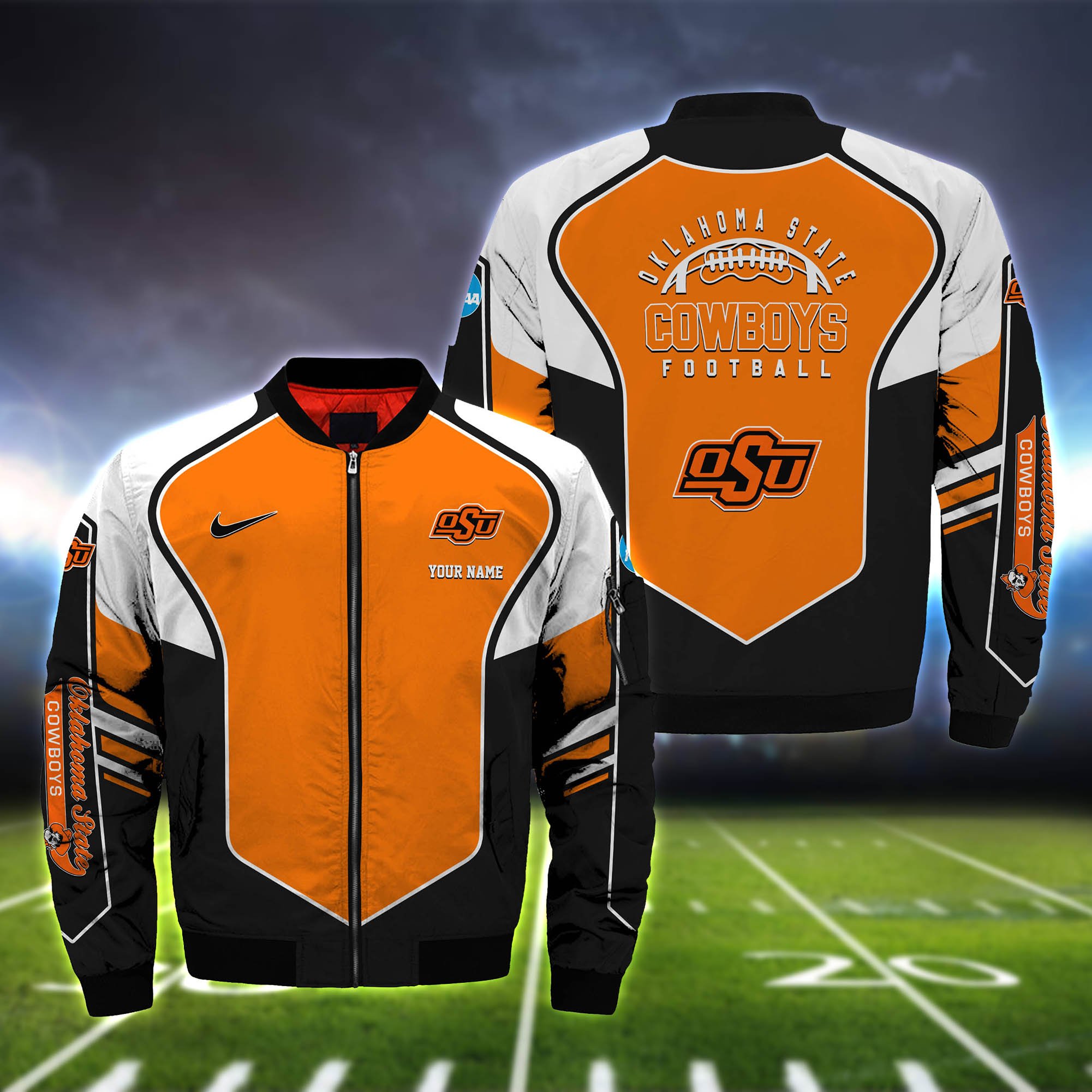 Oklahoma State Cowboys Bomber Jacket Full Zip Jacket For Ncaa Fans Sport