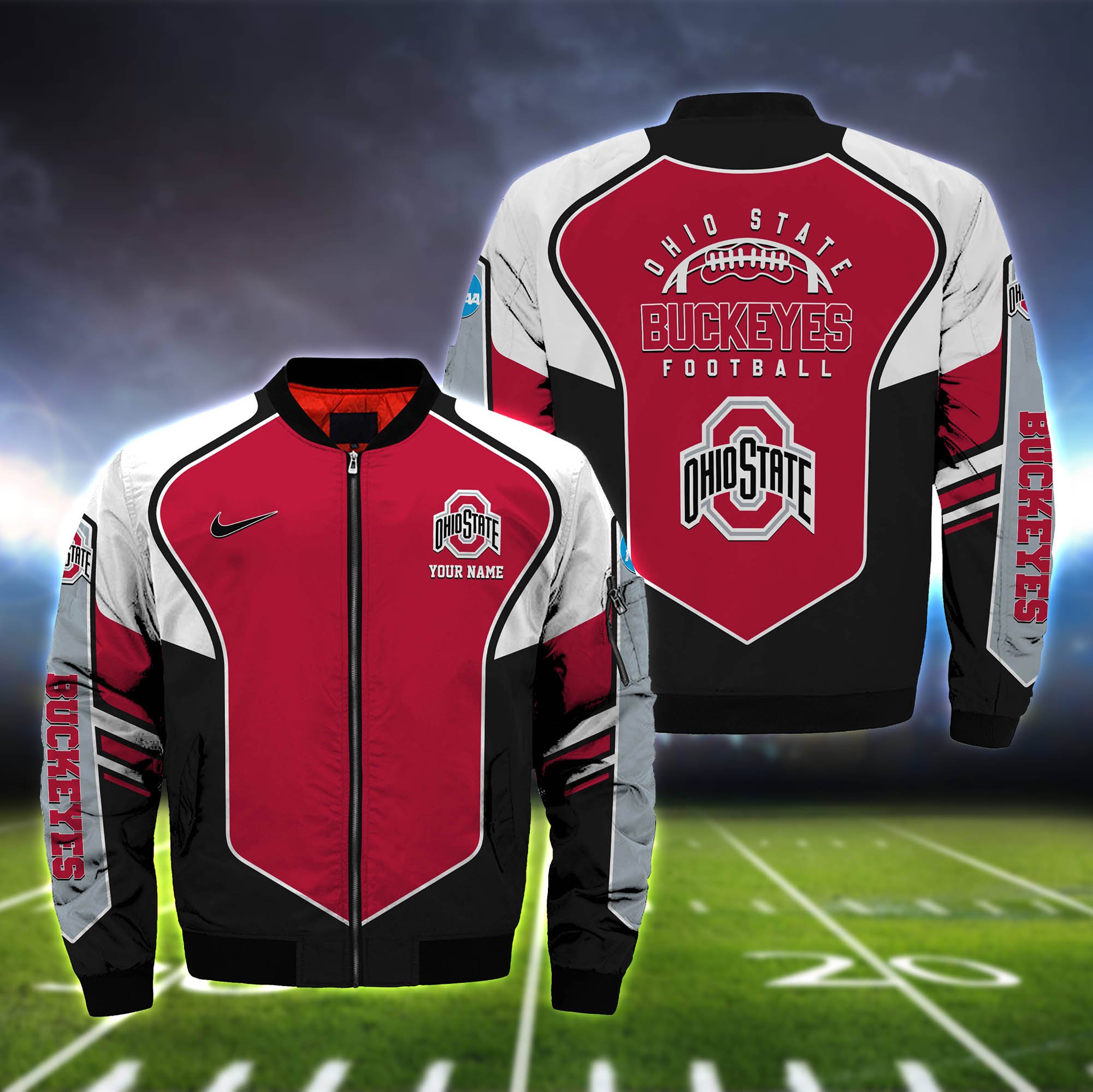 Ohio State Buckeyes Bomber Jacket Full Zip Jacket For Ncaa Fans Sport