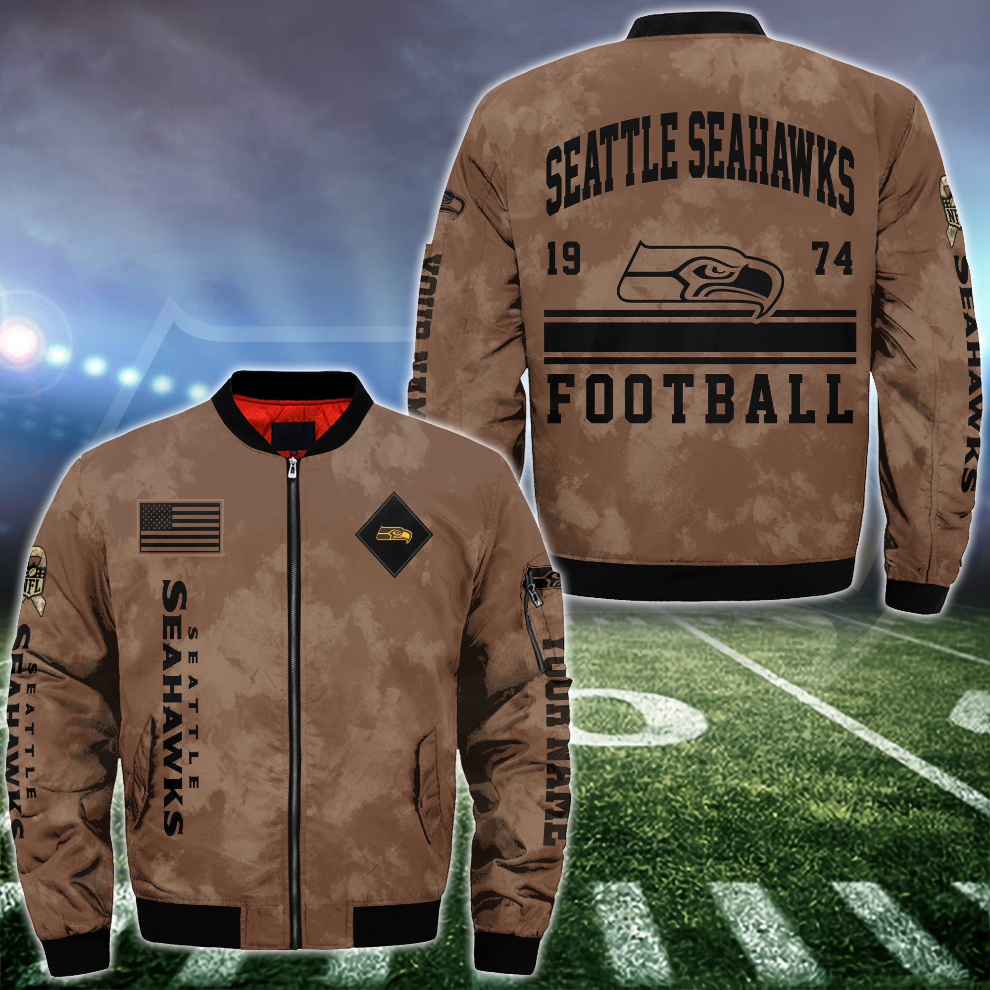 Seattle Seahawks Bomber Jacket Custom Your Name 2025 Versions Sport Jacket Football Fan Gifts
