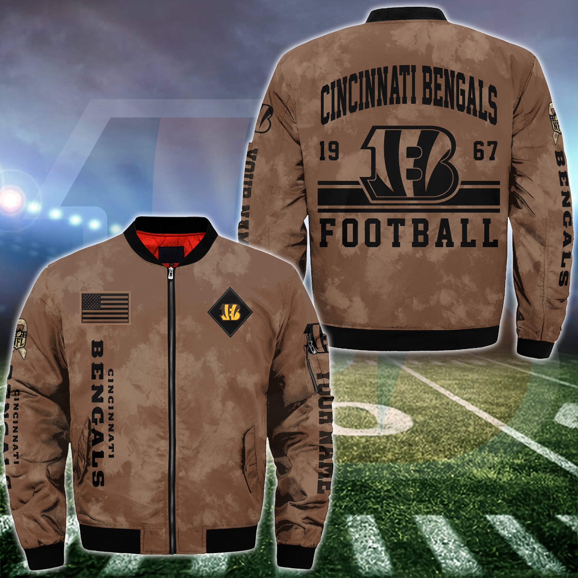 Cincinnati Bengals Bomber Jacket Custom Your Name 2025 Versions Sport Jacket Football Fan Gifts