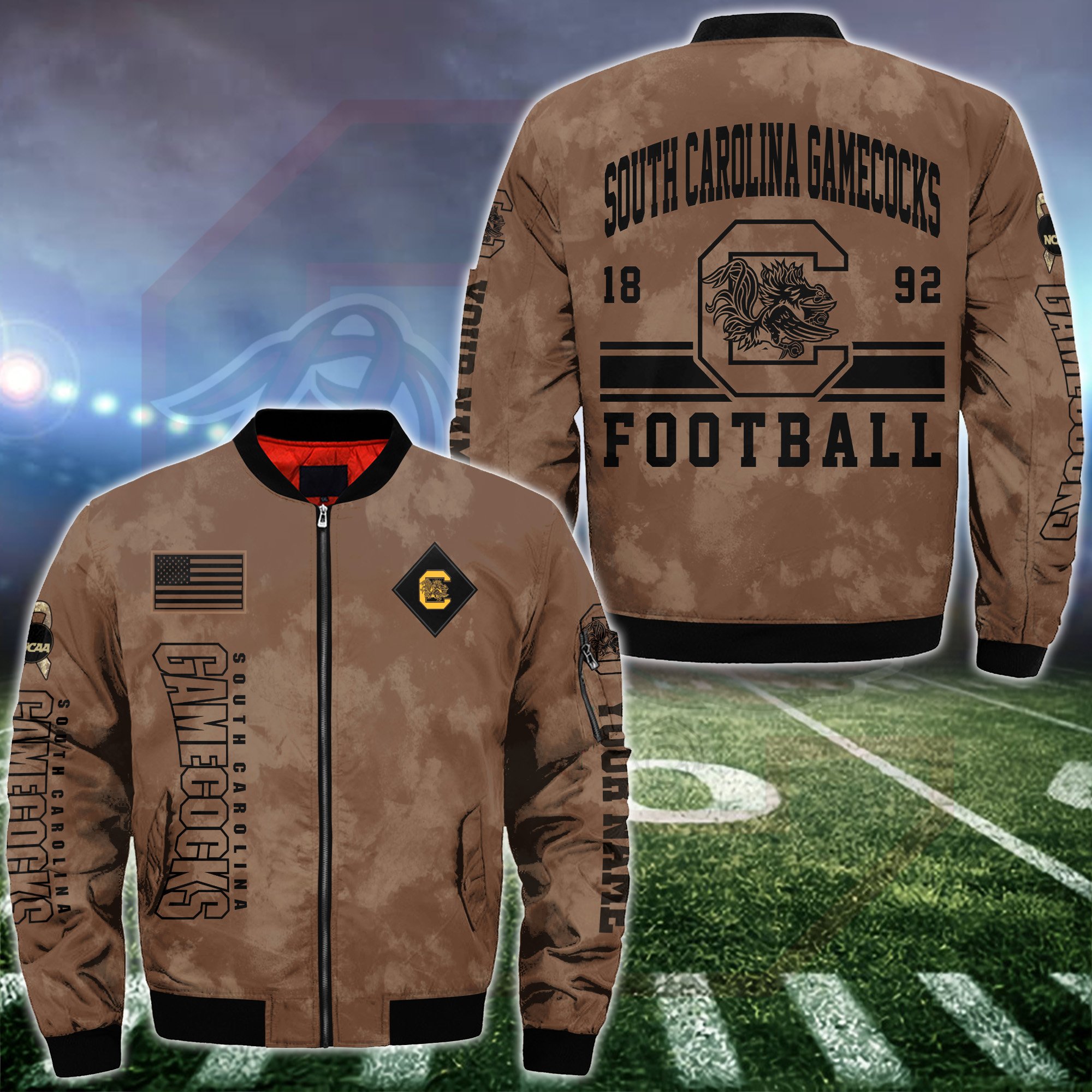 South Carolina Gamecocks Bomber Jacket Custom Your Name 2025 Versions Sport Jacket Football Fan Gifts
