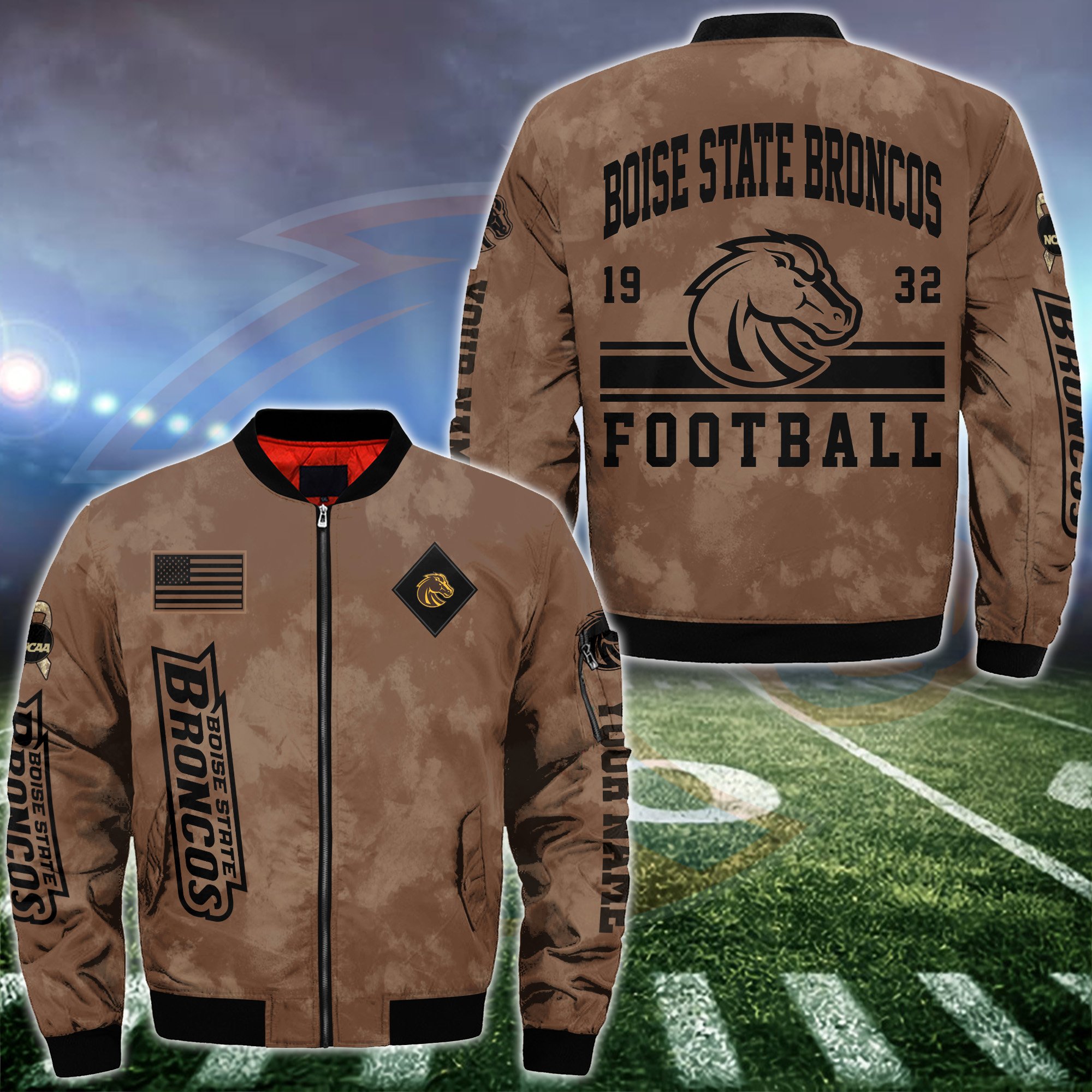 Boise State Broncos Bomber Jacket Custom Your Name 2025 Versions Sport Jacket Football Fan Gifts