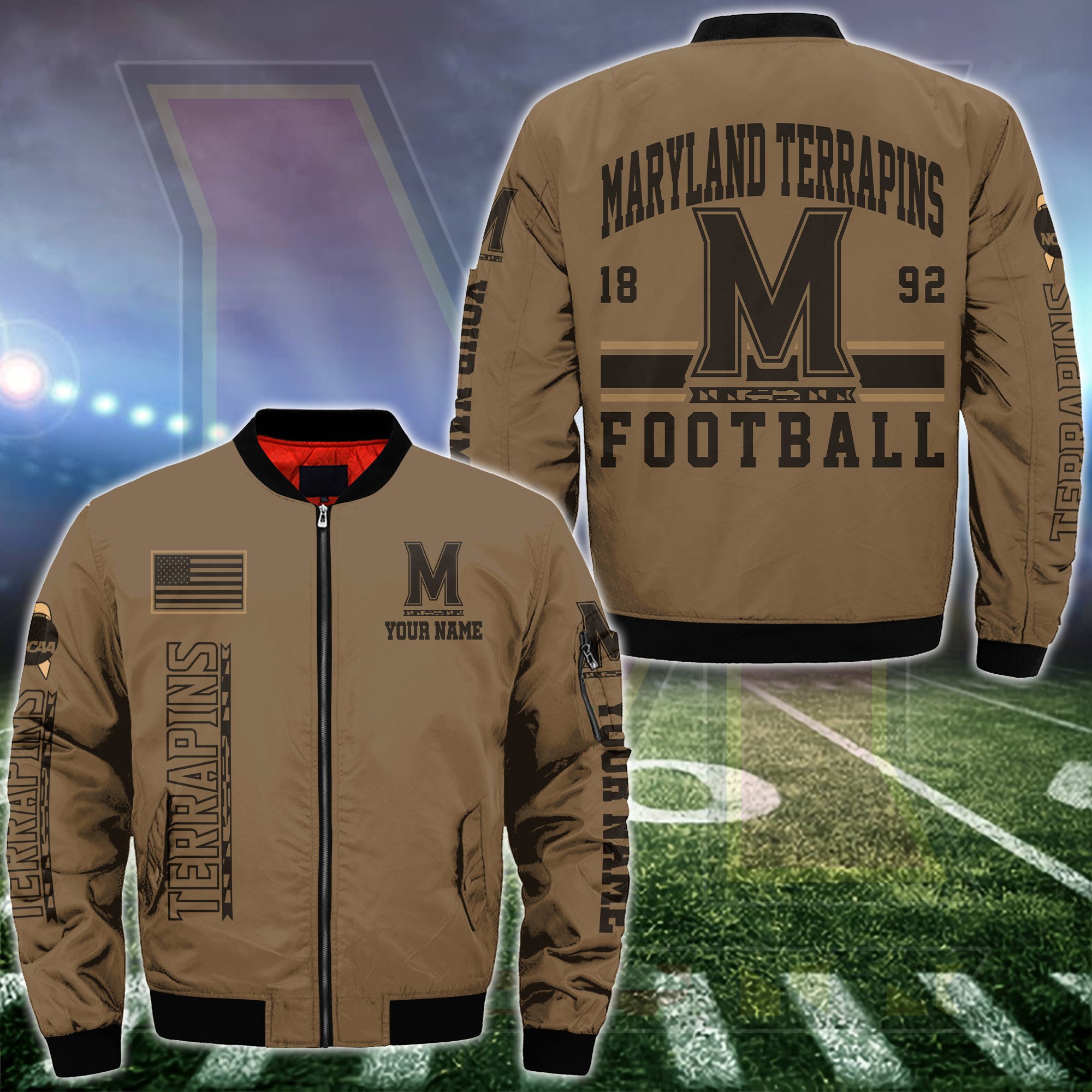 Maryland Terrapins Bomber Jacket Custom Your Name 2025 Versions Sport Jacket Football Fan Gifts