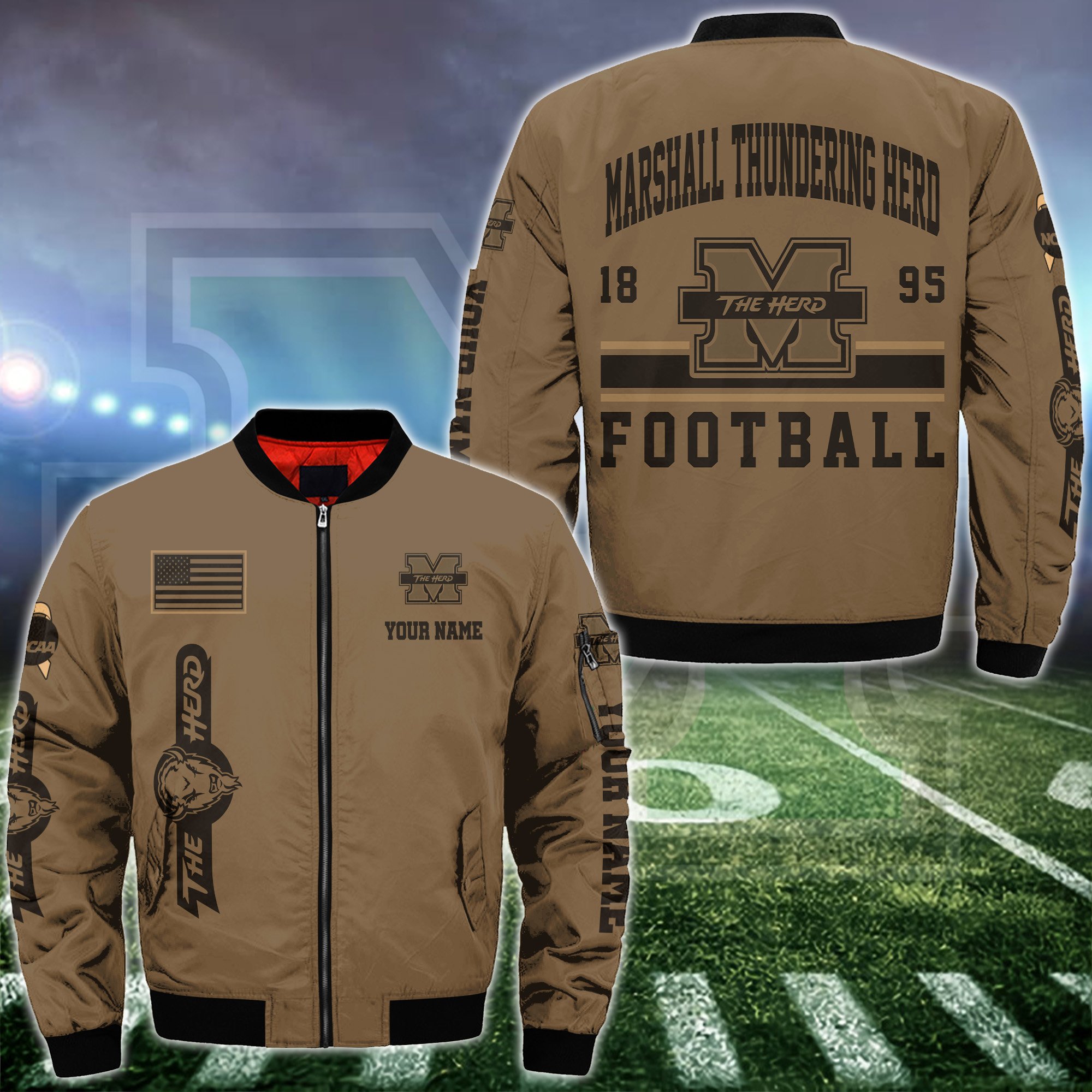 Marshall Thundering Herd Bomber Jacket Custom Your Name 2025 Versions Sport Jacket Football Fan Gifts