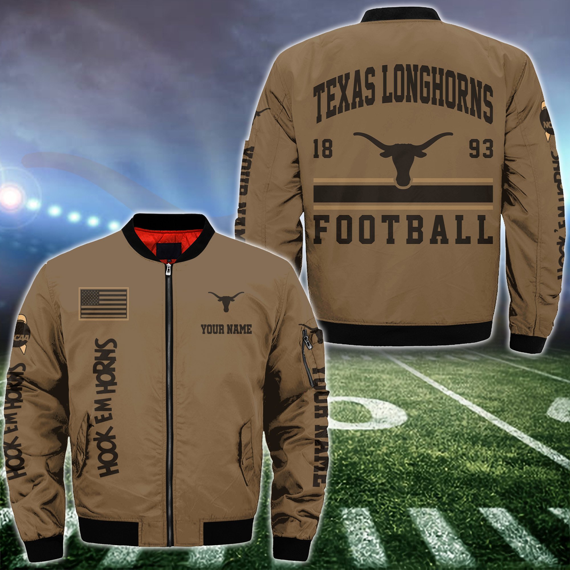 Texas Longhorns Bomber Jacket Custom Your Name 2025 Versions Sport Jacket Football Fan Gifts