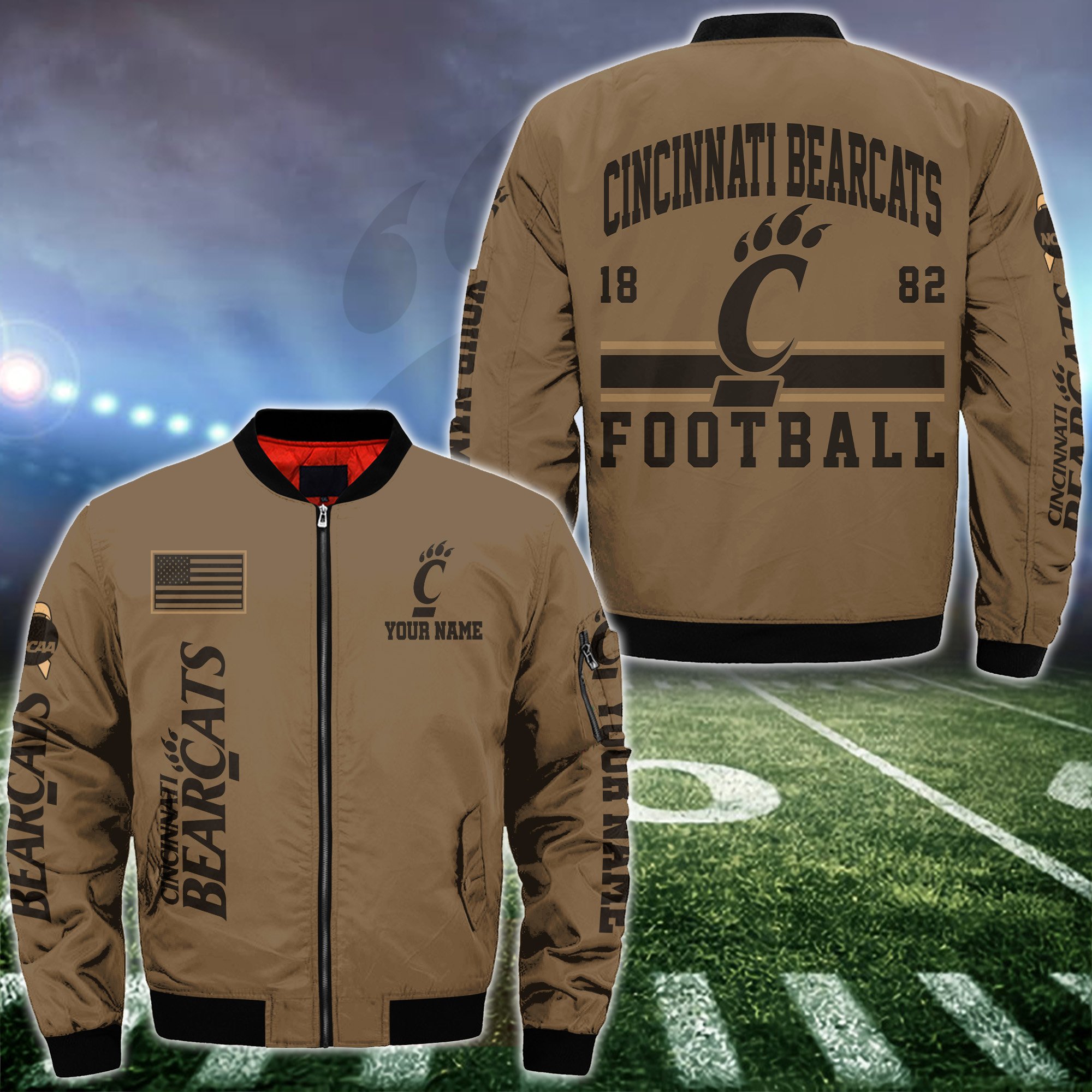 Cincinnati Bearcats Bomber Jacket Custom Your Name 2025 Versions Sport Jacket Football Fan Gifts