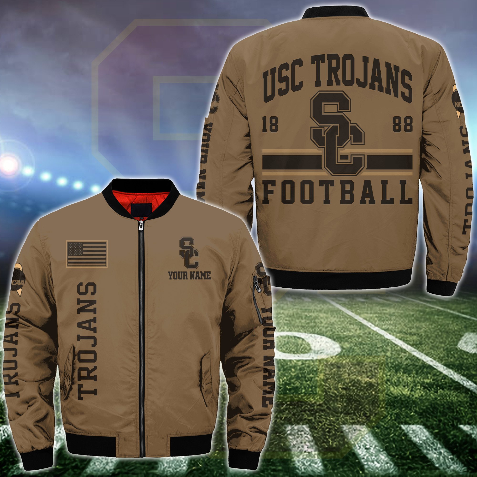 Usc Trojans Bomber Jacket Custom Your Name 2025 Versions Sport Jacket Football Fan Gifts