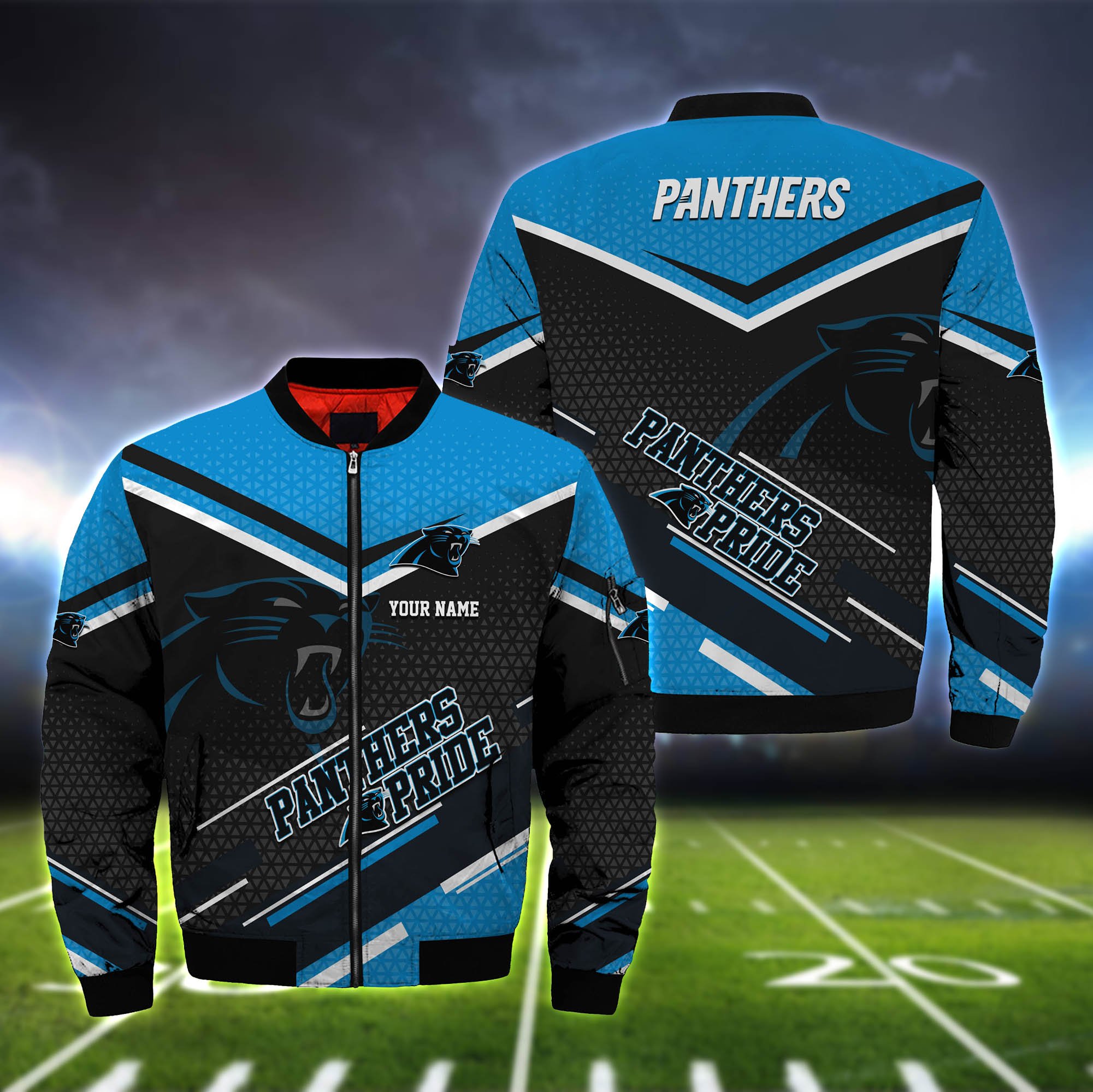 Nfl Carolina Panthers Bomber Jacket Full Zip Jacket For Football Fans Sport