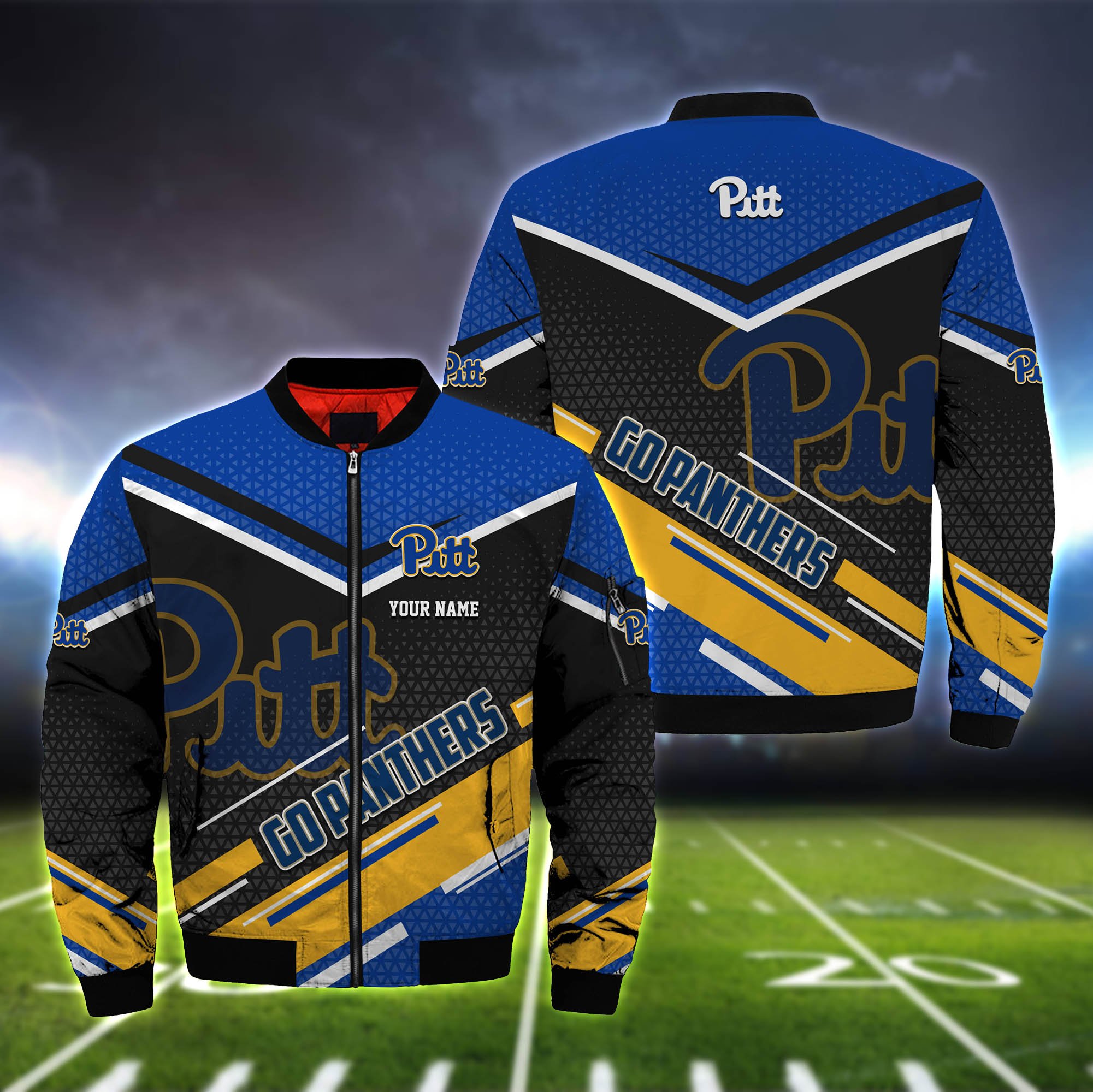 Pittsburgh Panthers Bomber Jacket Full Zip Jacket For Ncaa Fans Sport