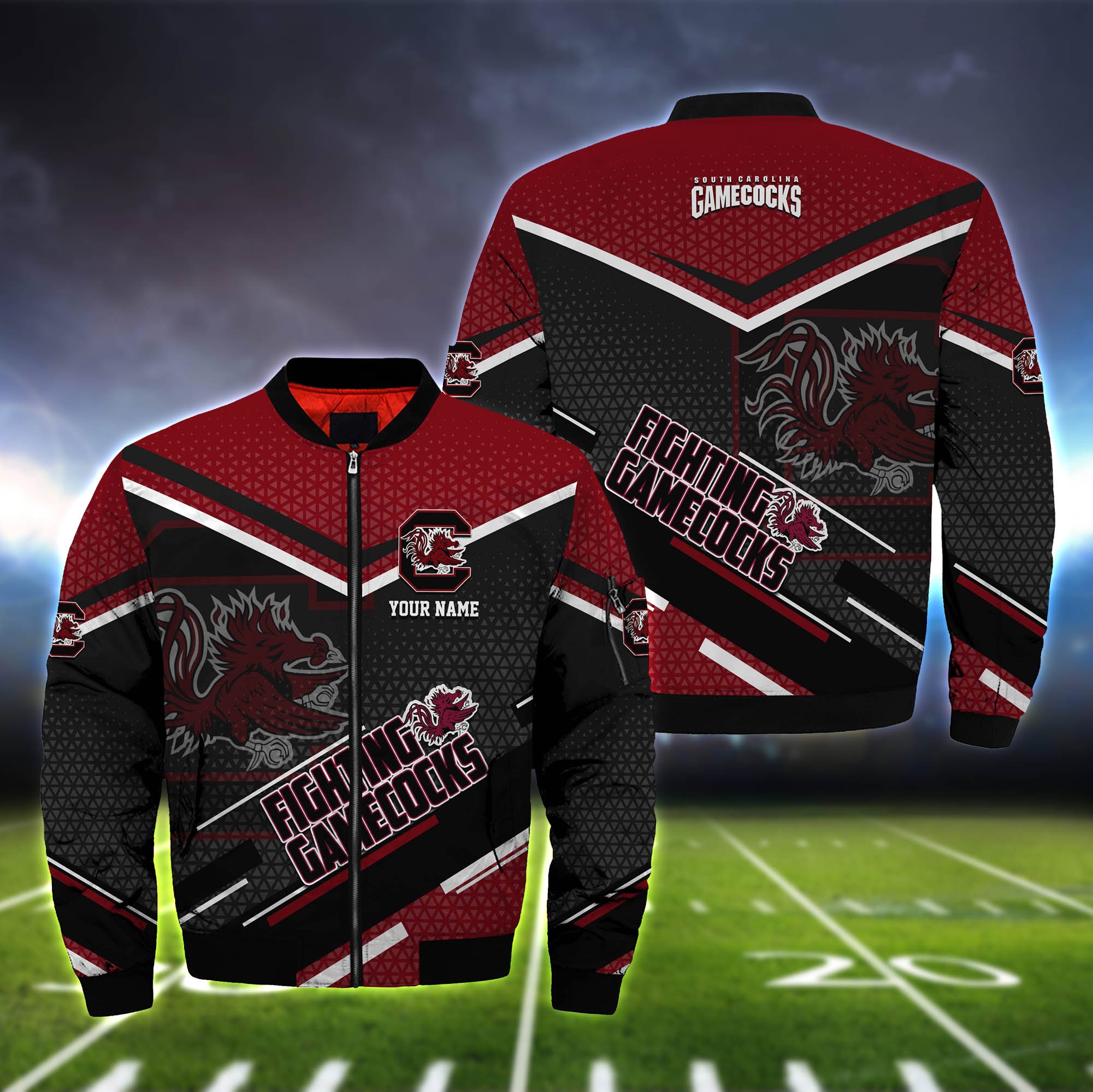 South Carolina Gamecocks Bomber Jacket Full Zip Jacket For Ncaa Fans