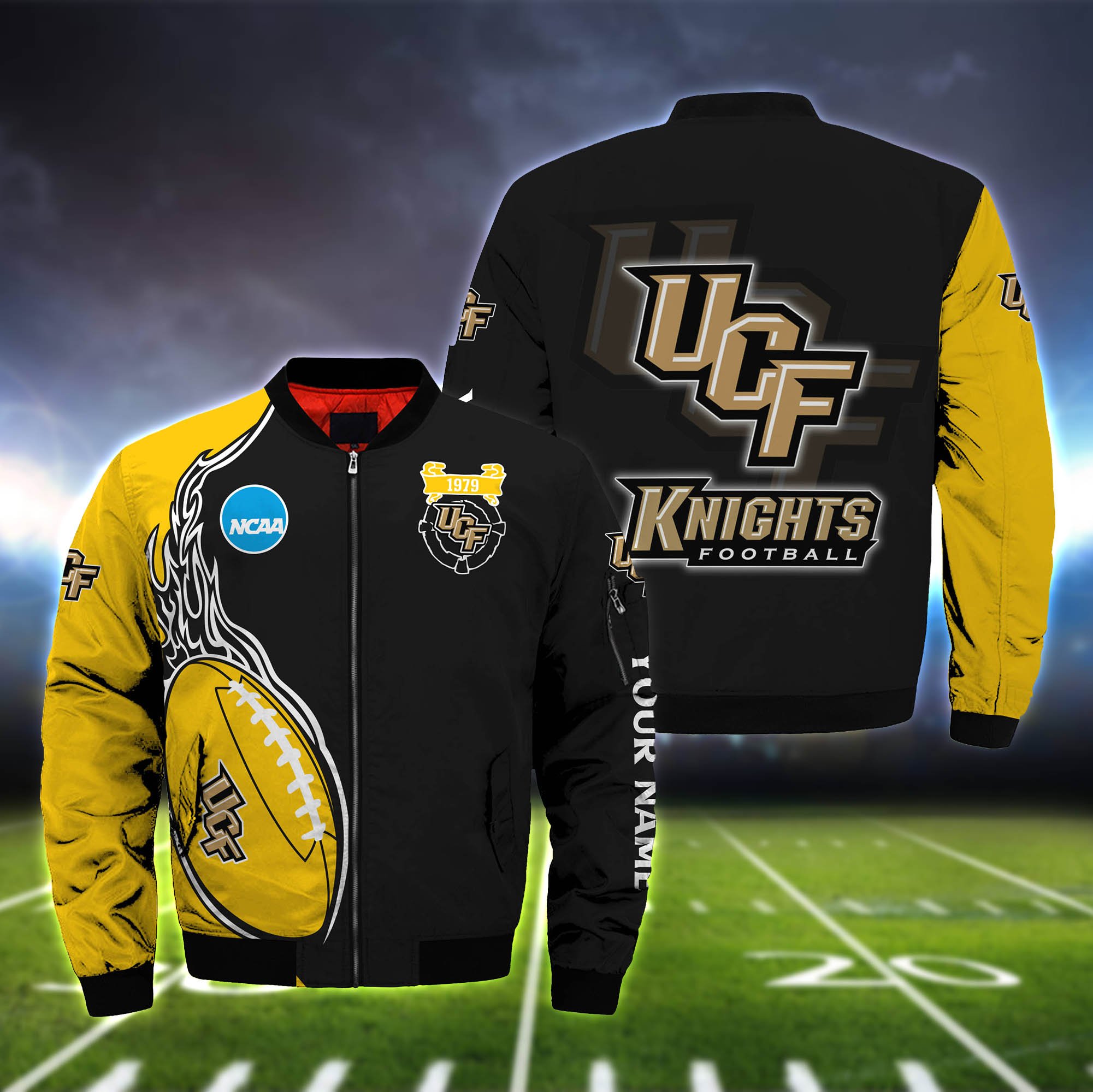 Ucf Knights Bomber Jacket Full Zip Jacket For Ncaa Fan