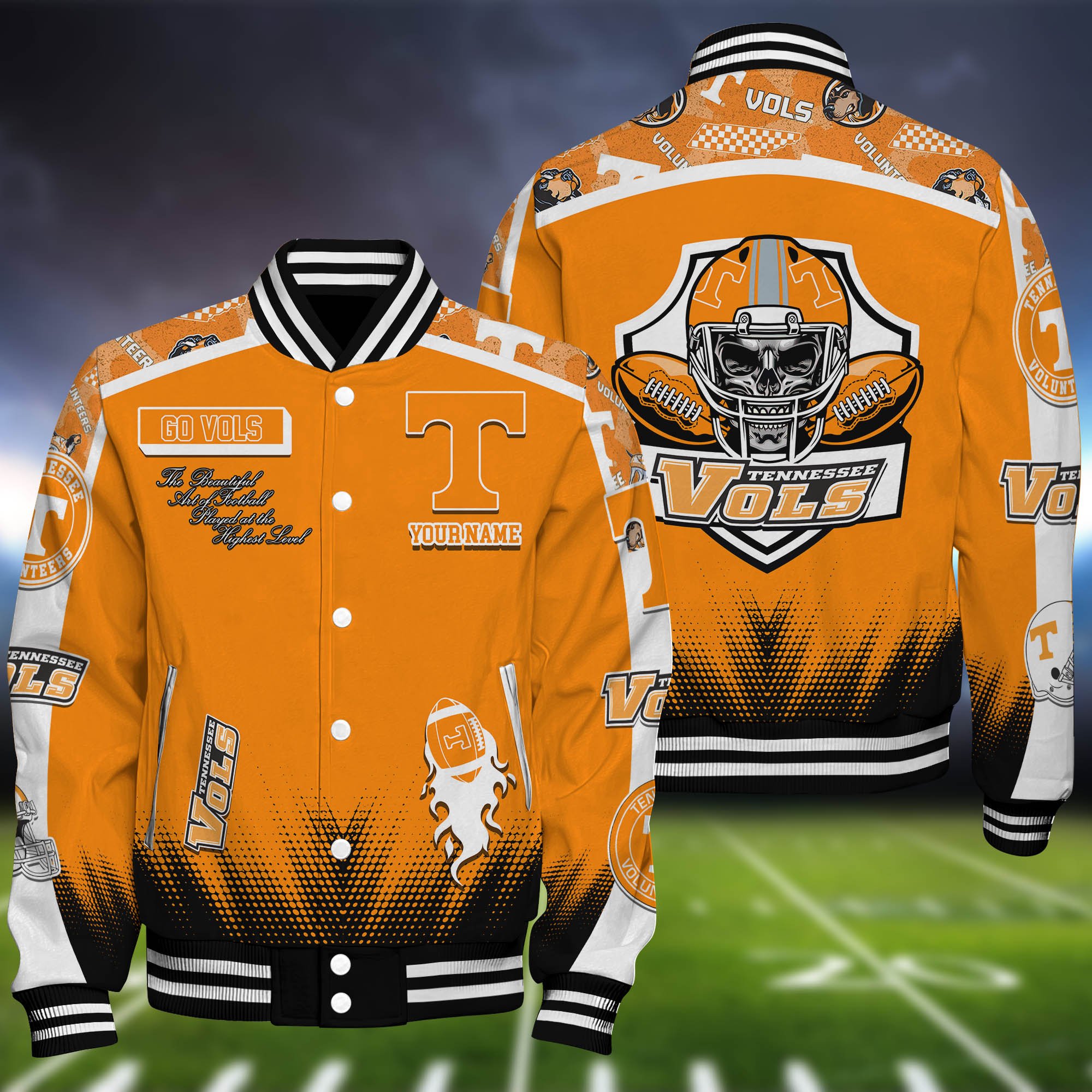 Tennessee Volunteers Baseball Jacket Personalized Your Name Jackets For Sport Fans