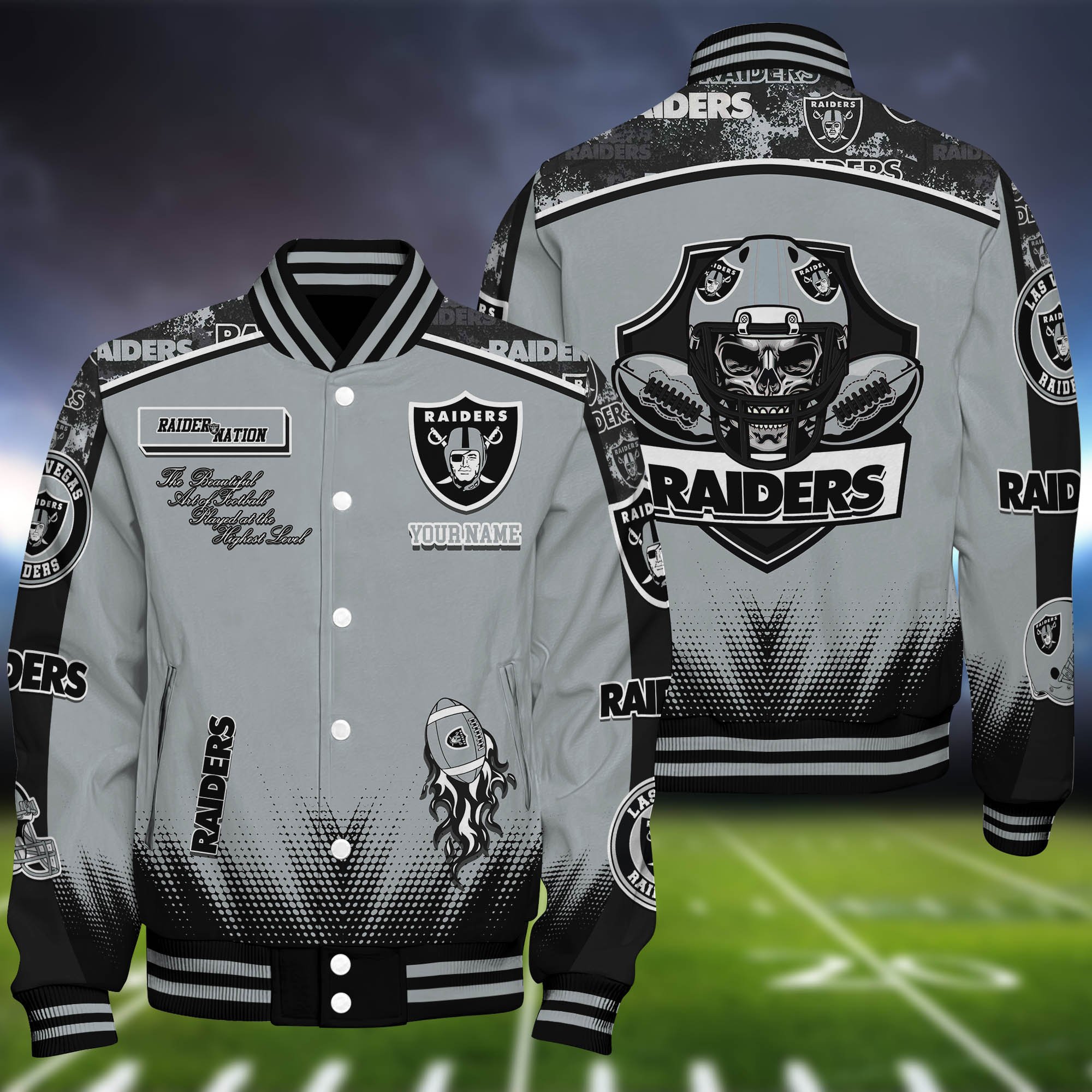Las Vegas Raiders Baseball Jacket Personalized Your Name Jackets For Sport Fans