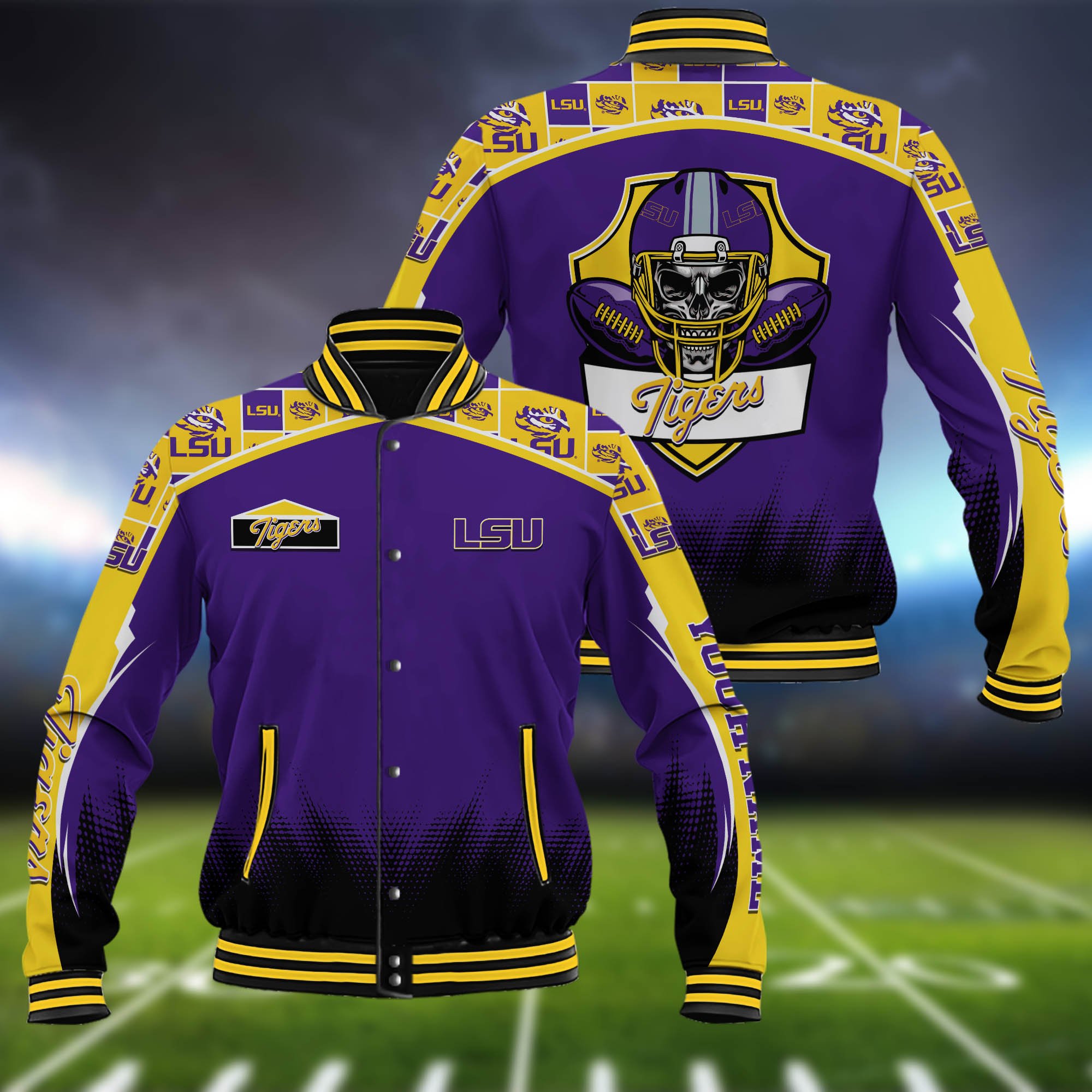 LSU TIGERS Baseball Jacket Custom Name Sport Team Jacket Sport Gifts