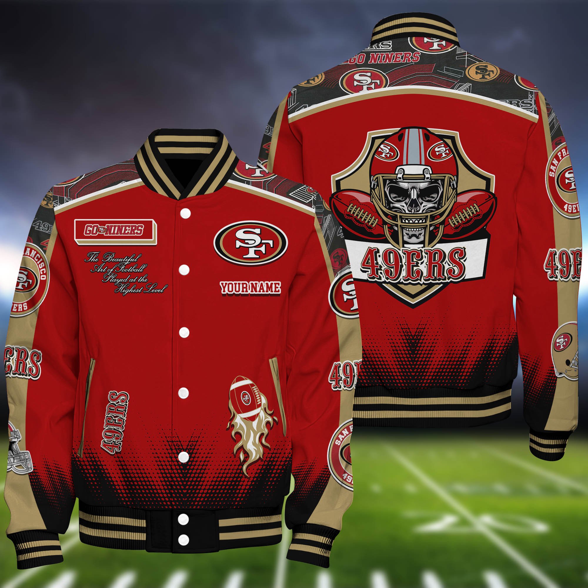 San Francisco 49ers Baseball Jacket Personalized Your Name Jackets For Sport Fans
