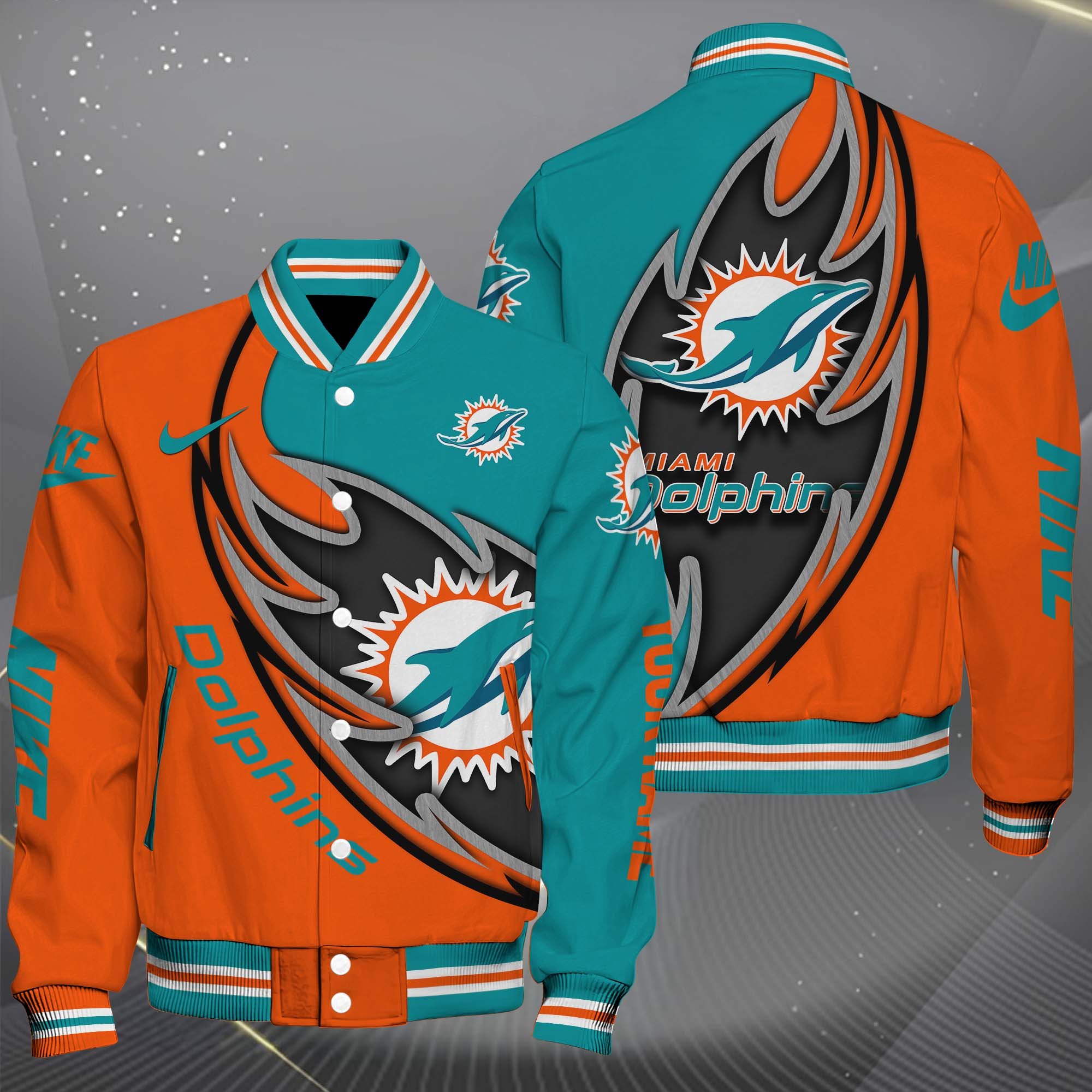 Miami Dolphins Baseball Jacket Sport Jacket Custom You Name Football Fan Gifts