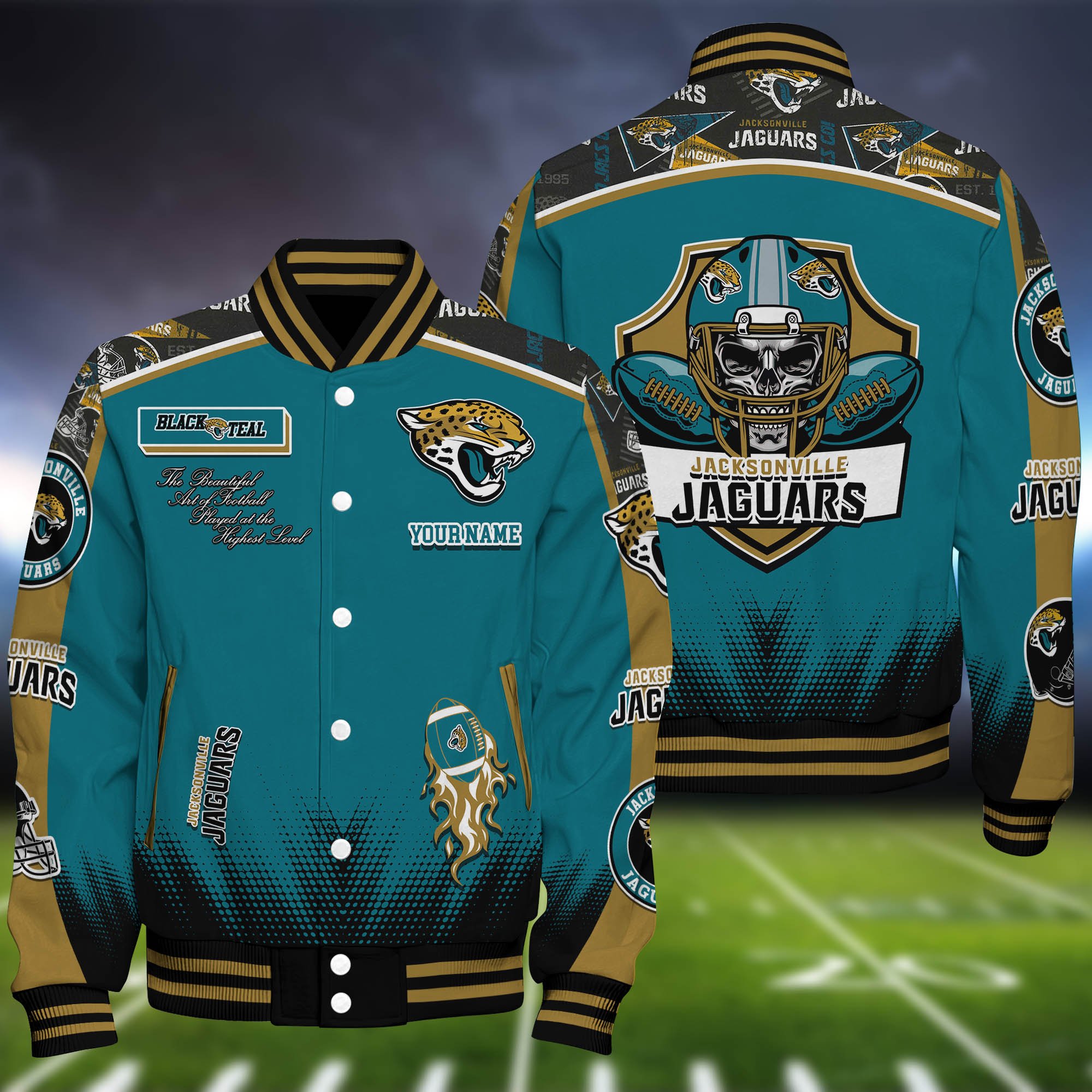 Jacksonville Jaguars Baseball Jacket Personalized Your Name Jackets For Sport Fans