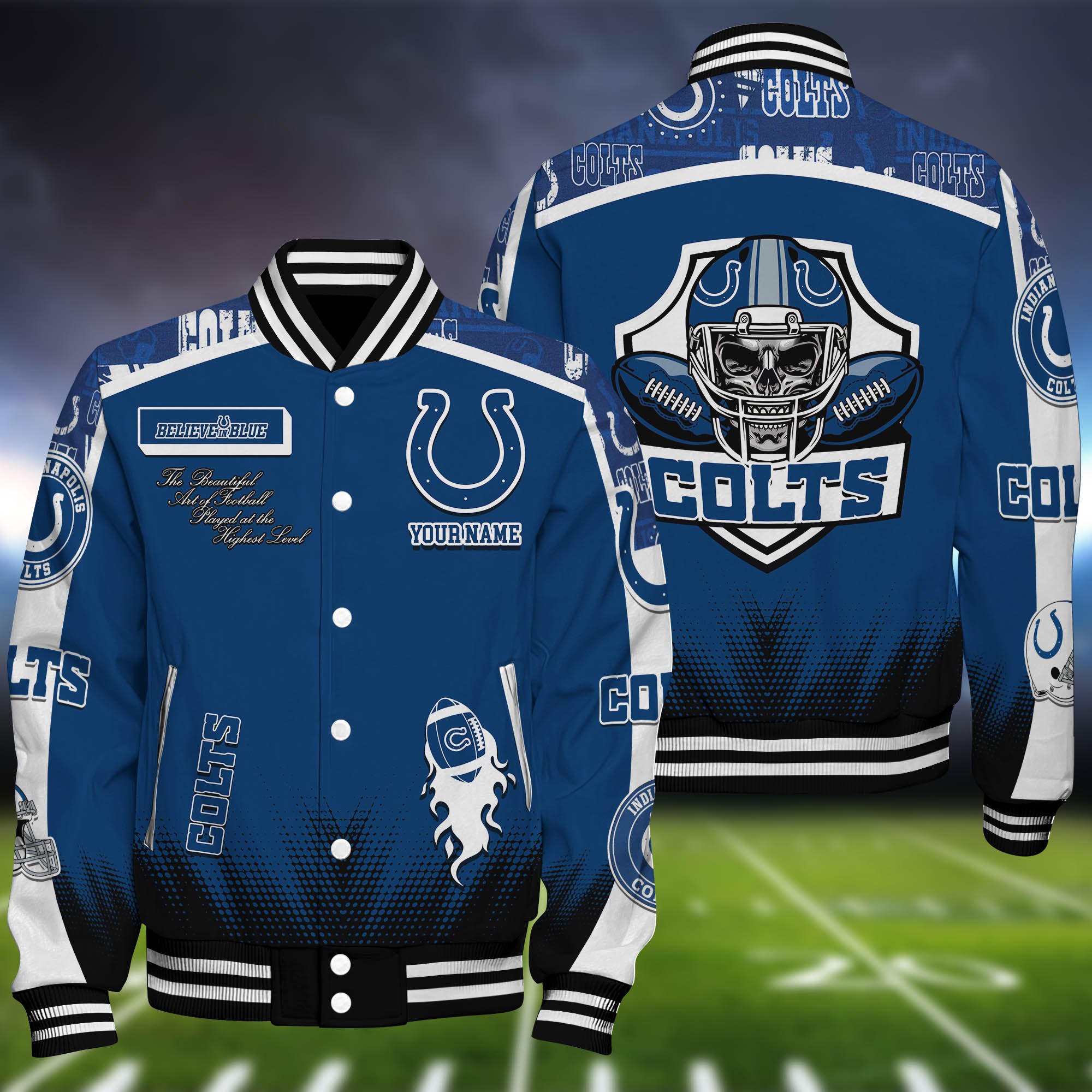 Indianapolis Colts Baseball Jacket Personalized Your Name Jackets For Sport Fans