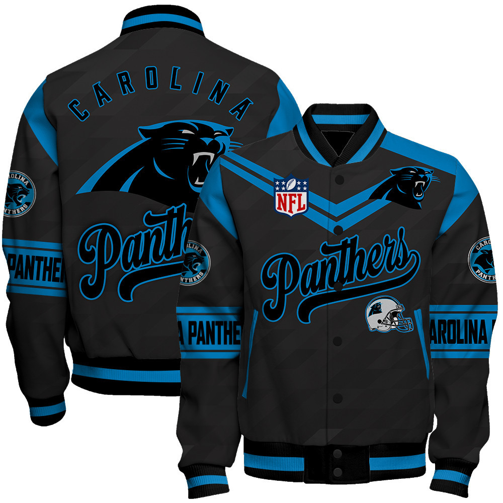 Carolina Panthers American Football League Pattern Varsity Jacket