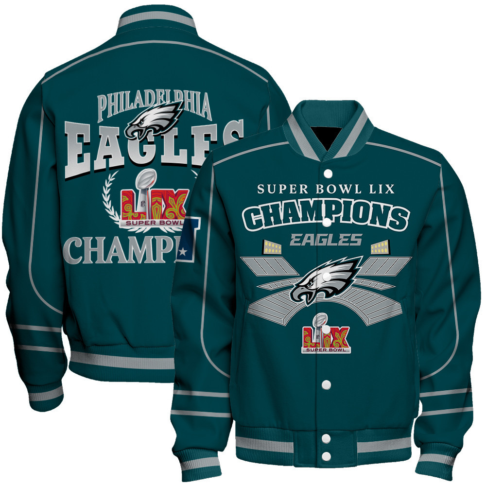 Philadelphia Eagles Super Bowl LIX The New King Varsity Jacket