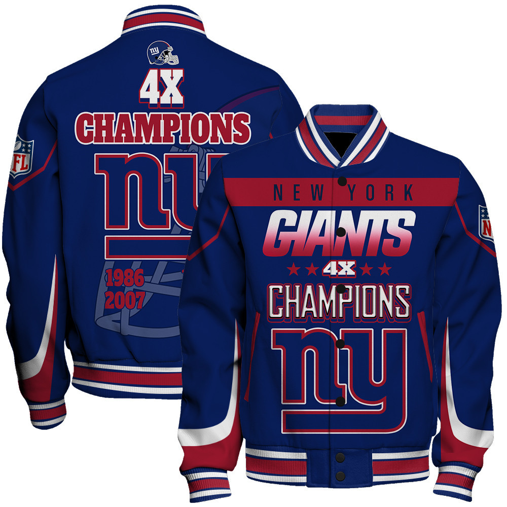 New York Giants 4X Super Bowl Champions Varsity Jacket