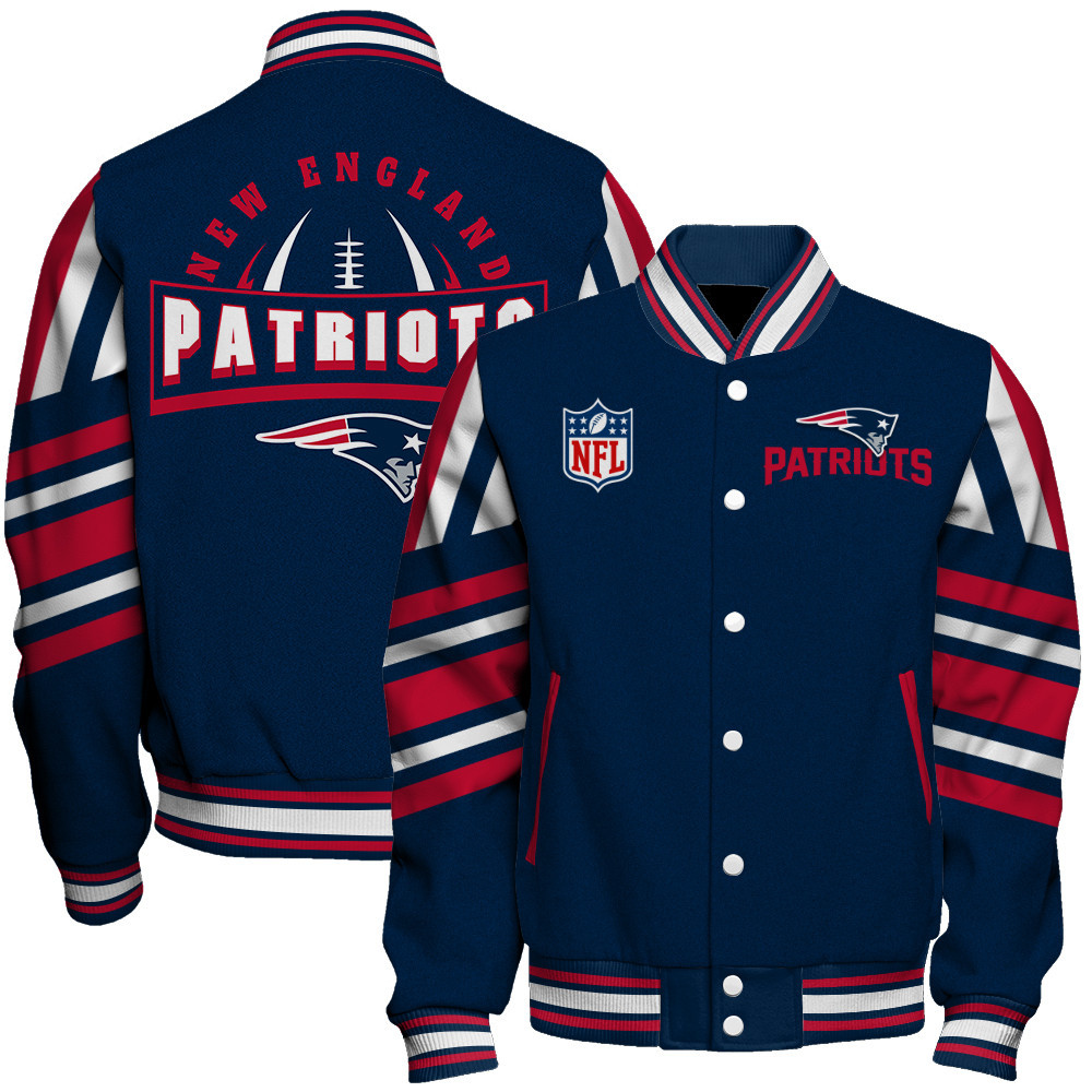 New England Patriots Football Team 2025 Immortal Faith Baseball Varsity Jacket
