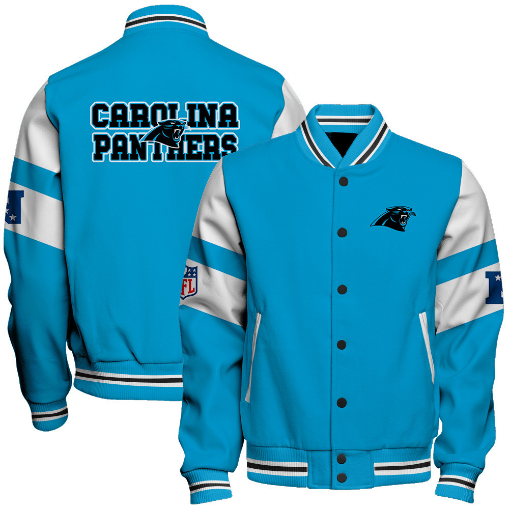 Carolina Panthers NFL 2025 National Football Conference Baseball Varsity Jacket