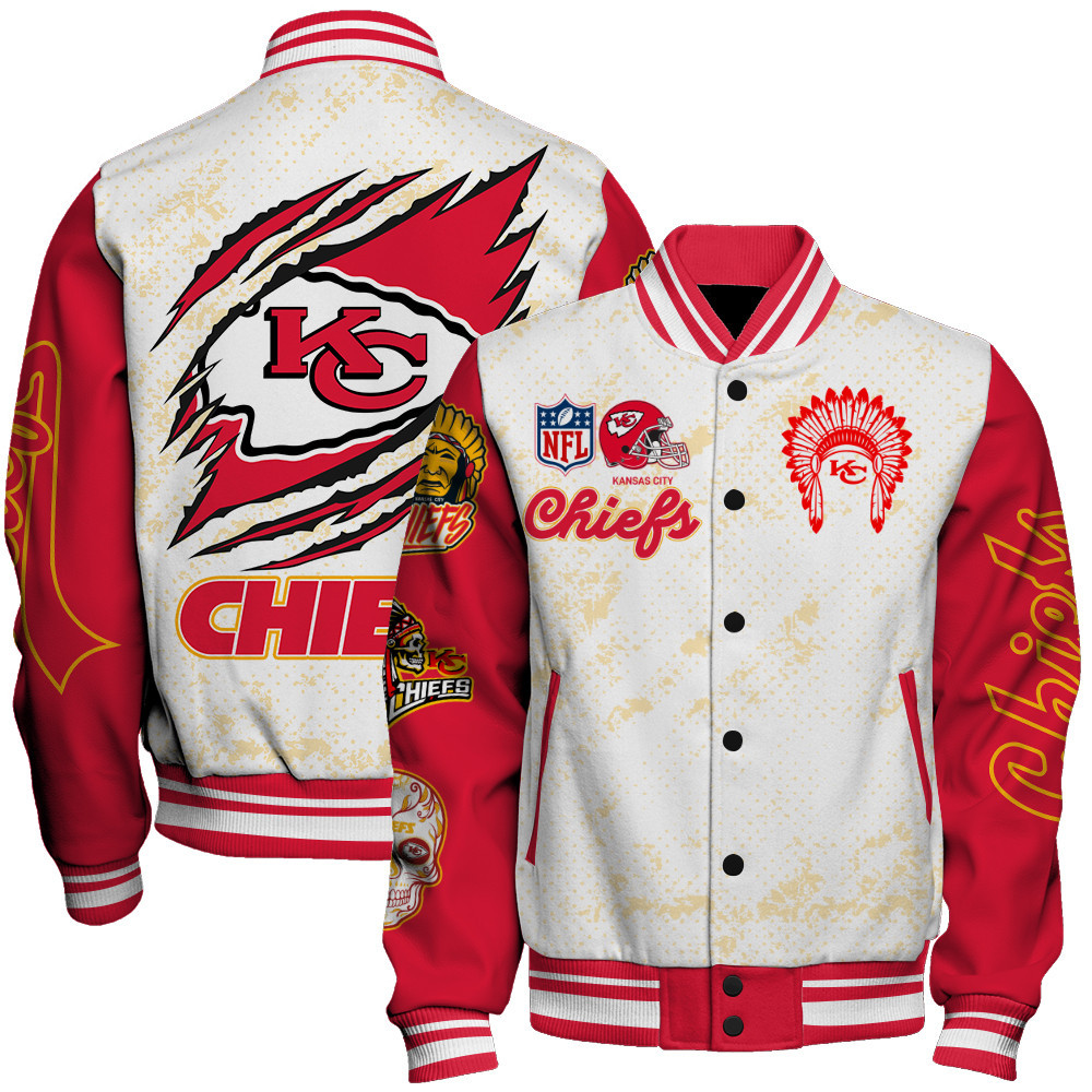 Kansas City Chiefs Team Logo NFL 2025 Baseball Varsity Jacket