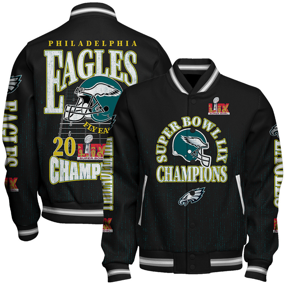 Philadelphia Eagles Super Bowl LIX Champions Fear The Flock Varsity Jacket