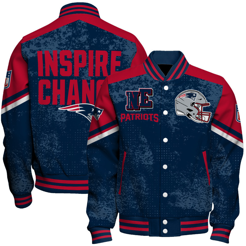 New England Patriots Football Team 2025 Immortal Style Baseball Varsity Jacket