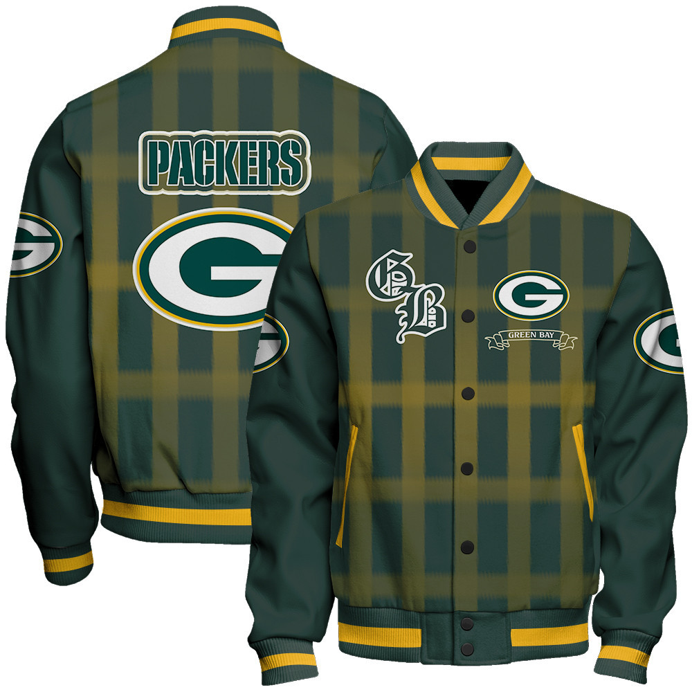 Green Bay Packers Football Team 2025 Unforgettable Memories Baseball Varsity Jacket