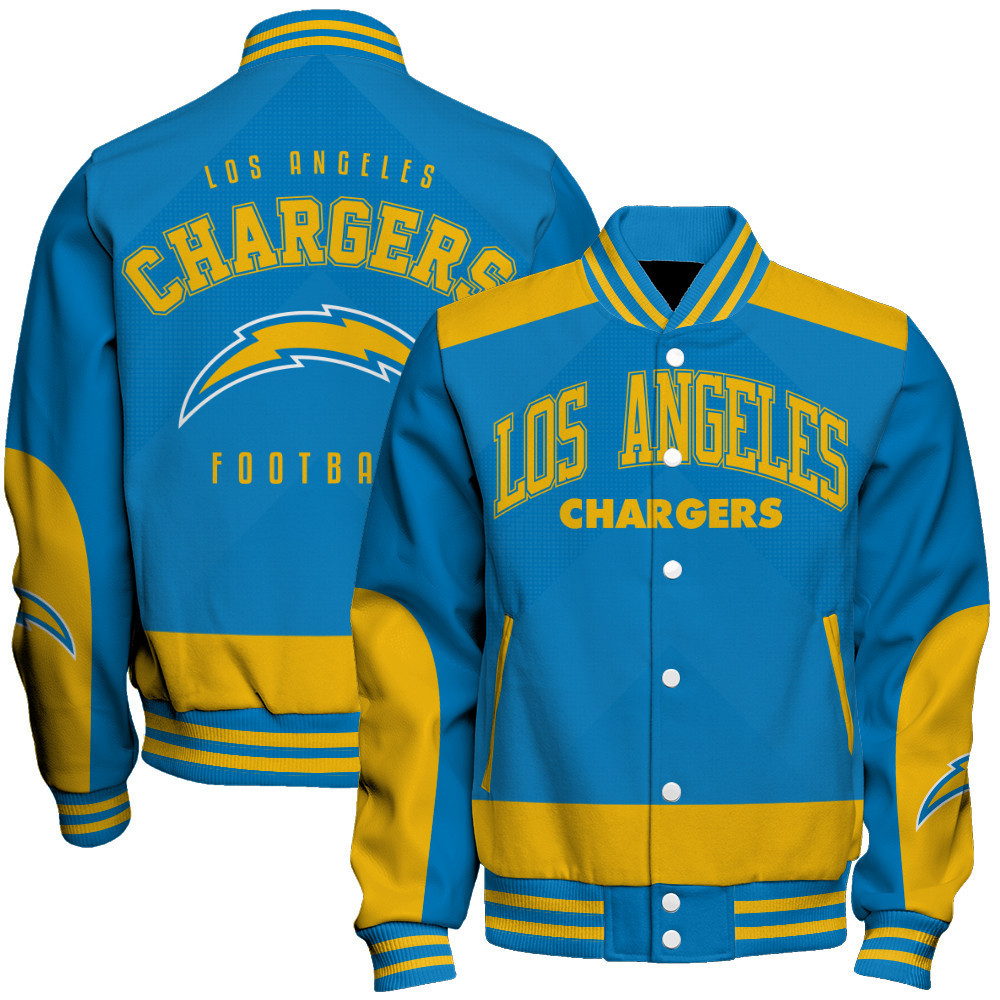 Los Angeles Chargers Football Team 2025 Stay Ahead Of The Trend Unisex Varsity Jacket