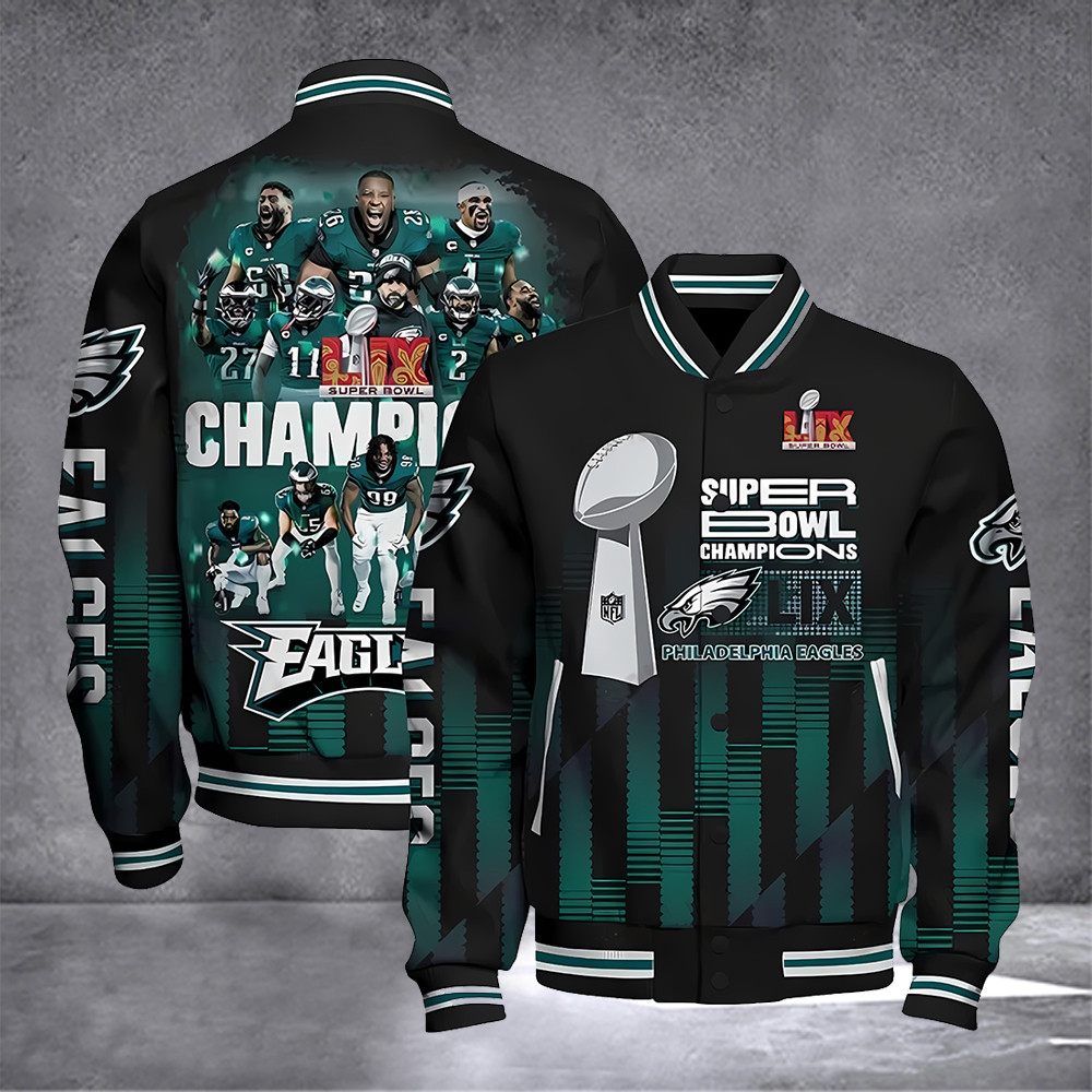 Philadelphia Eagles Super Bowl Championship Varsity Jacket Clothing Gifts For Football Fans
