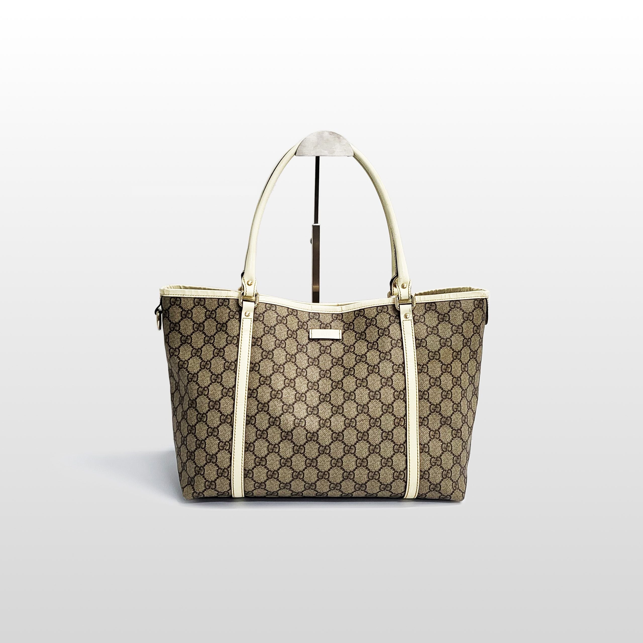 Gucci Brown Leather Trimmed Shopper Shoulder Bag 197953