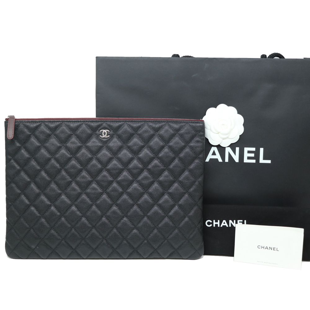 CHANEL Classic Caviar Large Clutch Bag [Scored 98 Out of 100] - SKU: 100