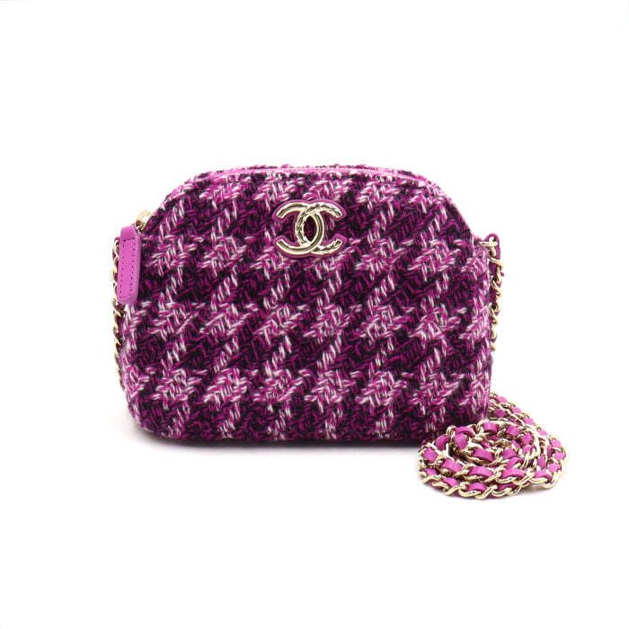 CHANEL Purple Tweed Mini Shoulder & Crossbody Bag aa50644