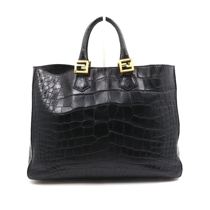 Fendi Tote Bag aa50660 - 8BN184 Black Crocodile iPhone Tote Bag