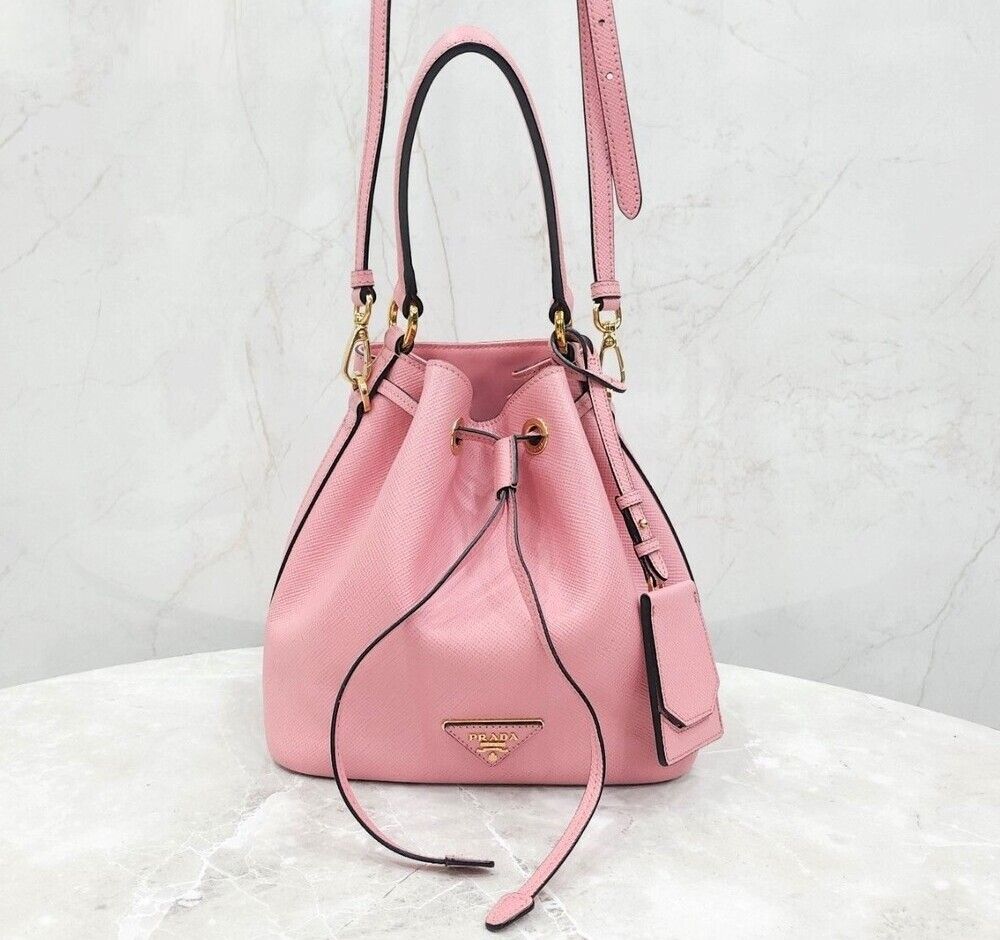 Prada Top Handle Bucket Bag Petal Pink 1BE032