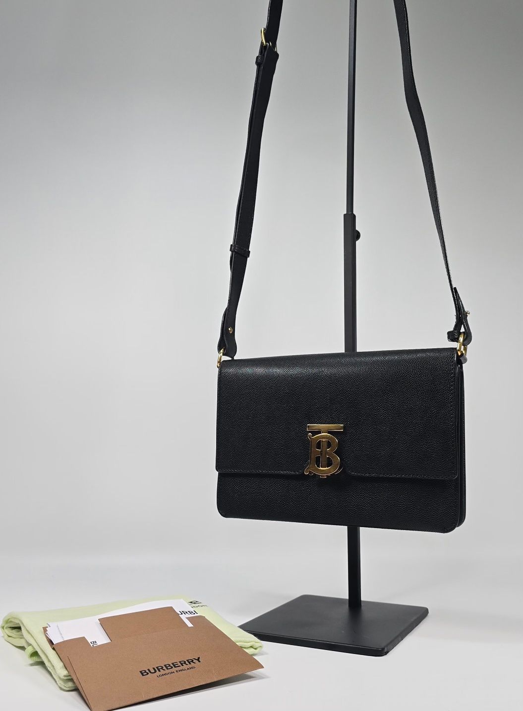 Burberry Small Monogram Fur Leather Crossbody Bag SKU123