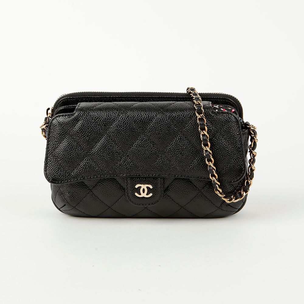 CHANEL Fabric Foldable Tote Crossbody Bag - AP3063