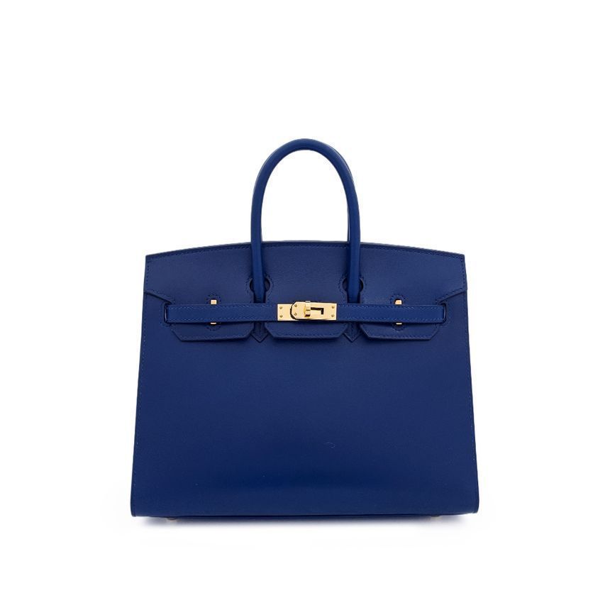 Hermes Box Out Birkin25 Blue Sapphire Gold U-engraved 4HH0071