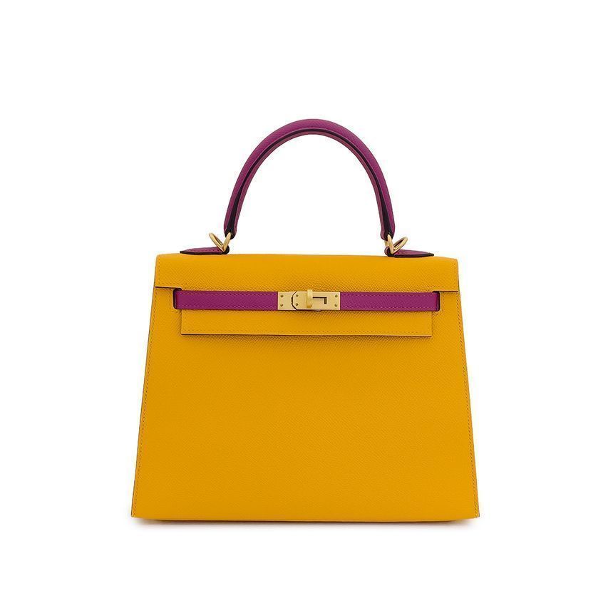 Hermes 25 Out Kelly Tote Bag in Jandor/Rose Poudre Matte Gold Hardware 4HH0436