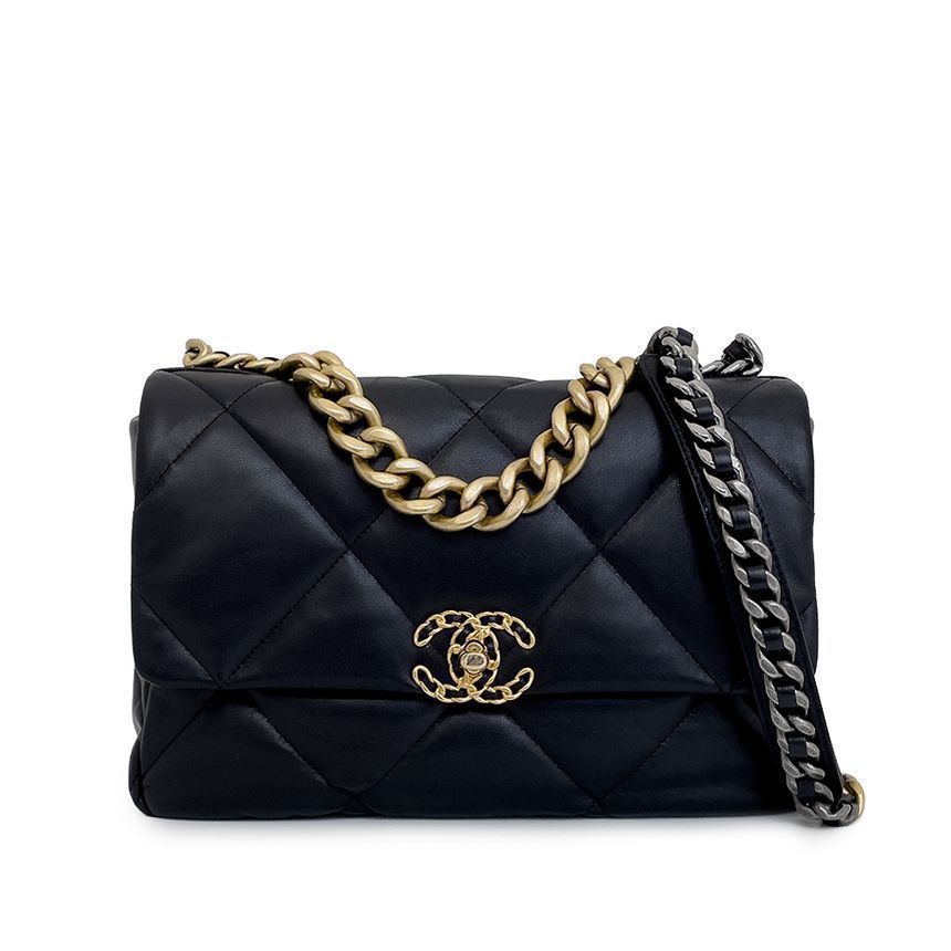 CHANEL Black Vintage Chain Large Bag 4ET1468