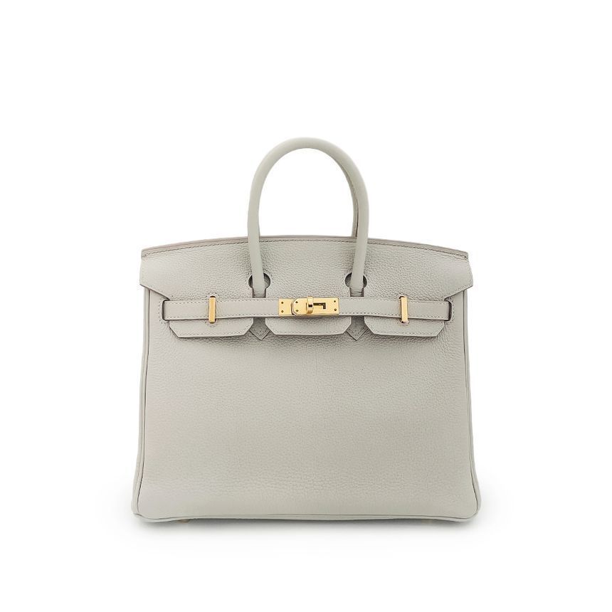 Hermes Pearlgris Birkin 25 Gold Y Stamp 4HH0233