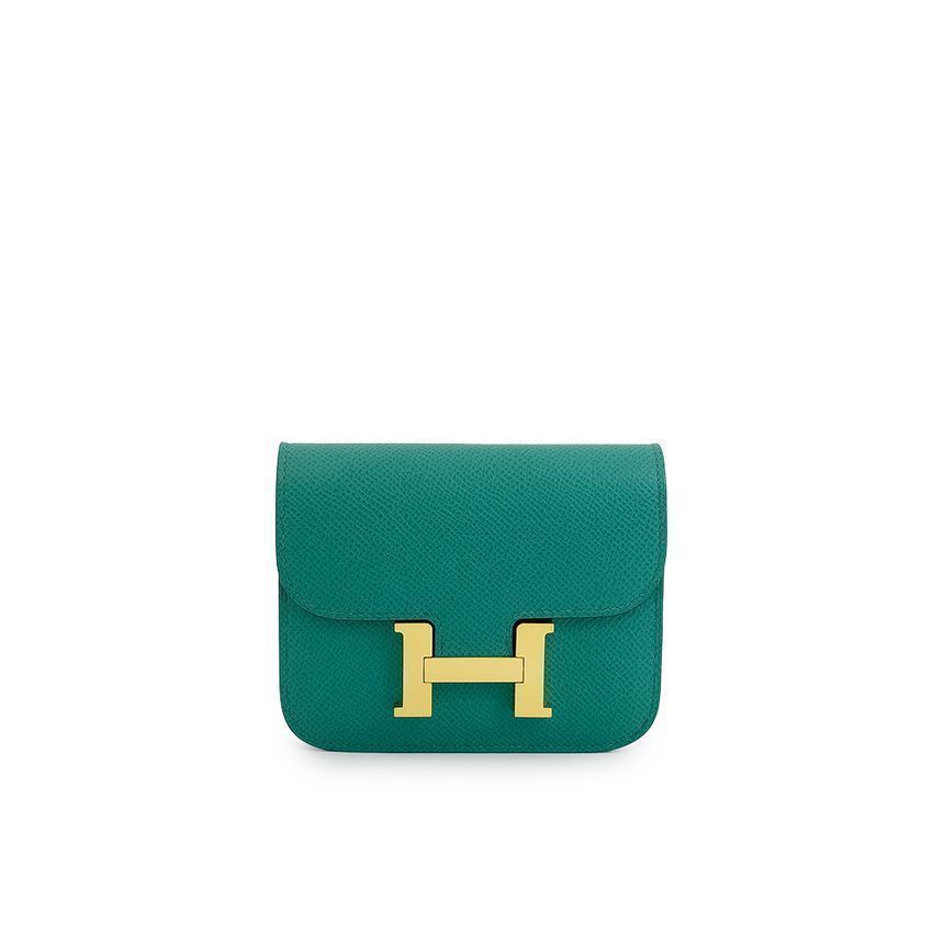 Hermes Slim Vert Jade Gold Belt Constance U Engraved 4HL0158