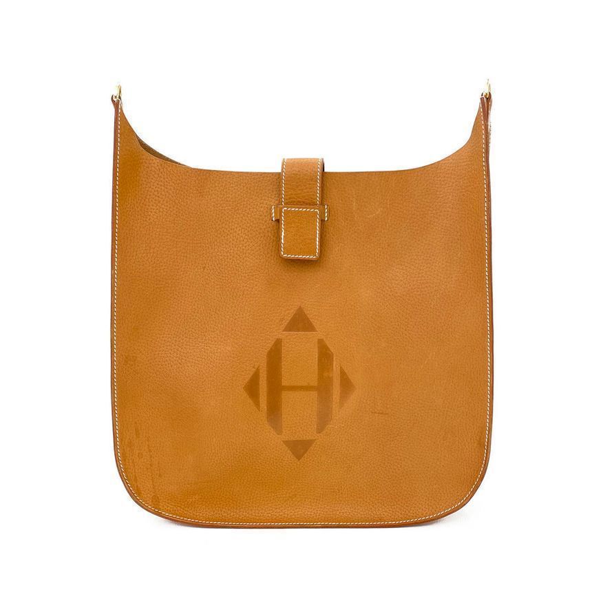 Hermes Natural Sable with Gold Trim Evelyn GM Bag 1HB0848